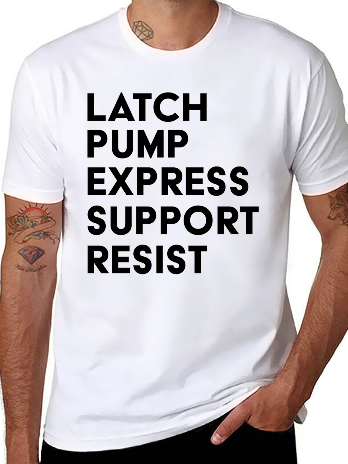 Latch Pump Express Support Resist Black Tee