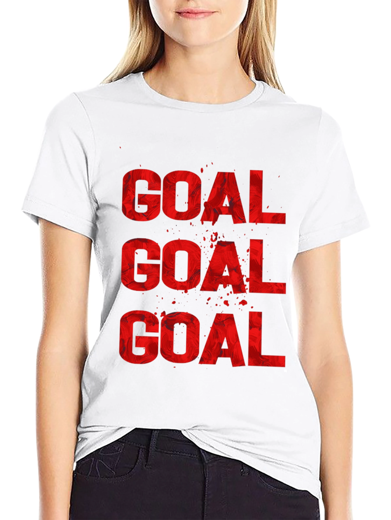 Goal Graphic Print Crew Neck T-Shirt