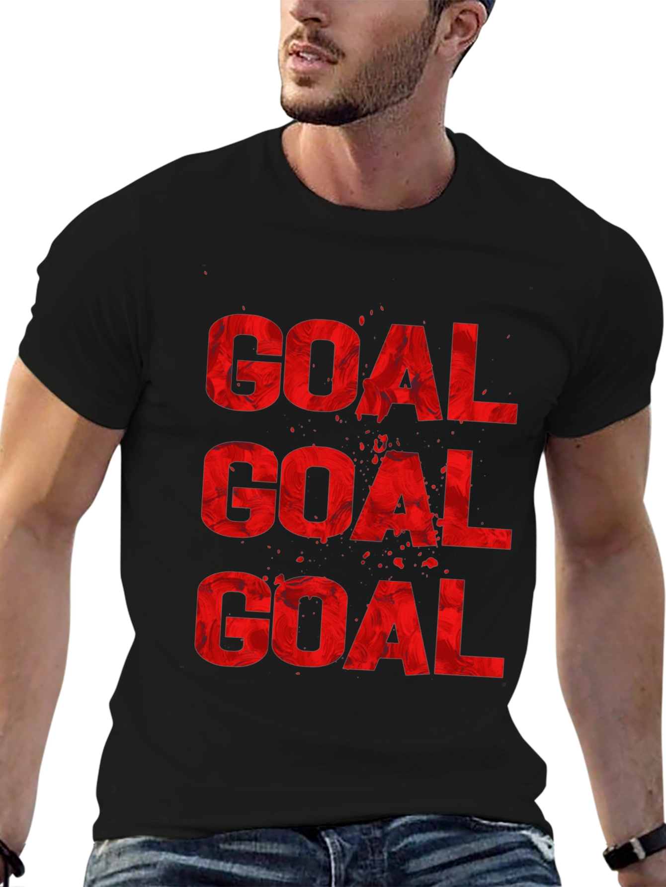 Goal Graphic Print Crew Neck T-Shirt