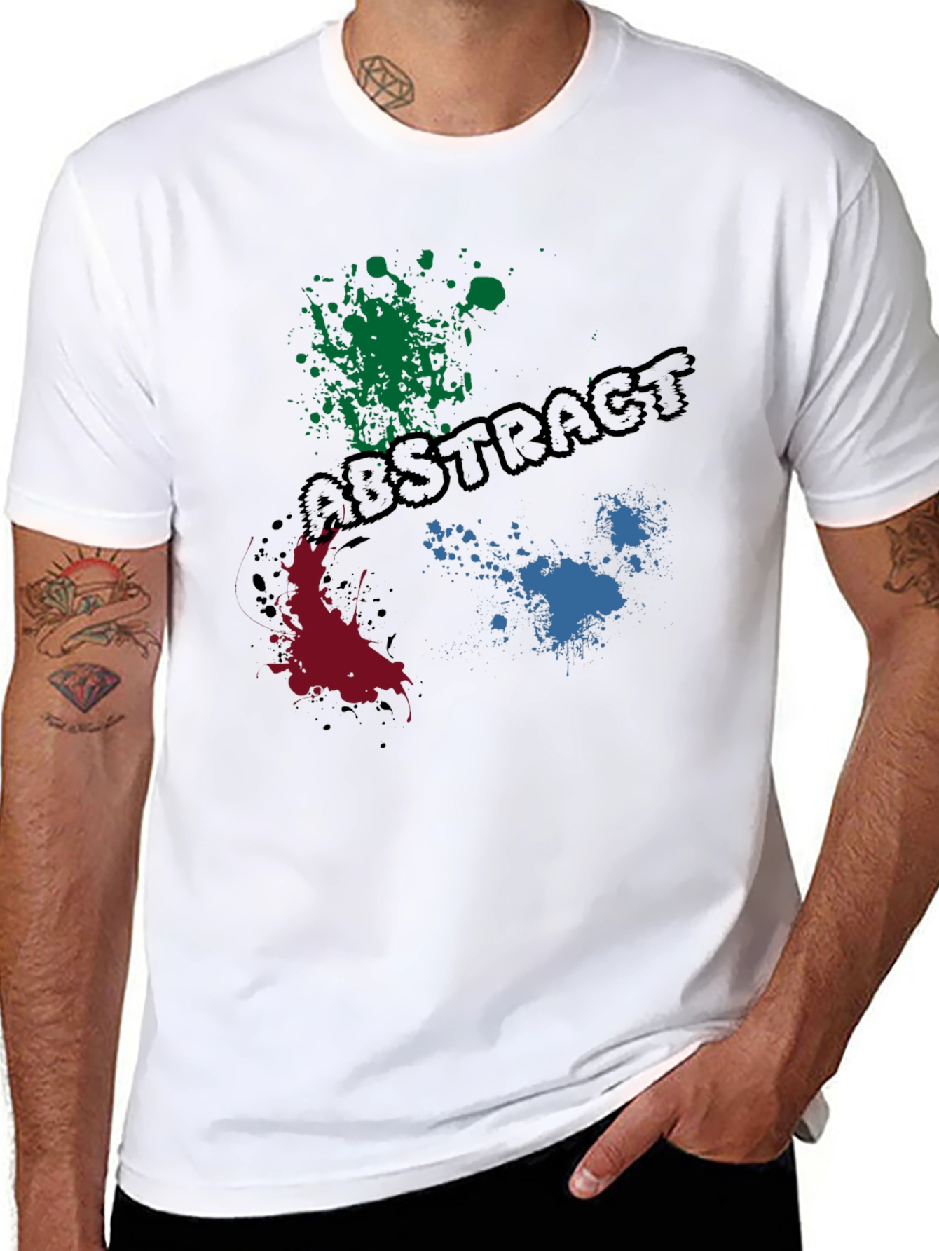 Abstract Paint Splatter Graphic T-Shirt