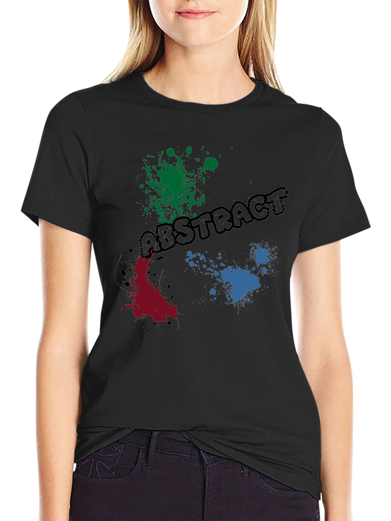 Abstract Paint Splatter Graphic T-Shirt
