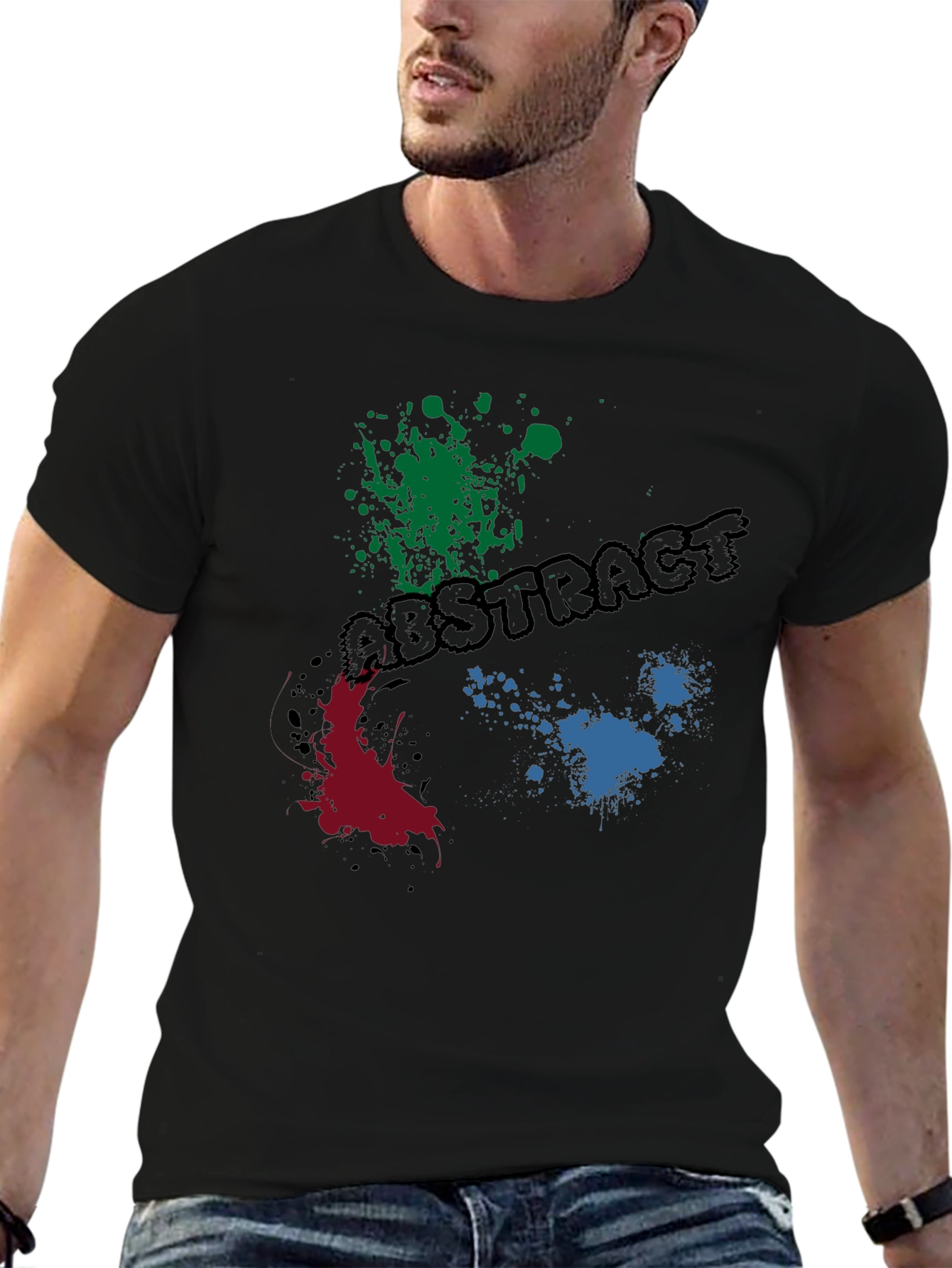 Abstract Paint Splatter Graphic T-Shirt