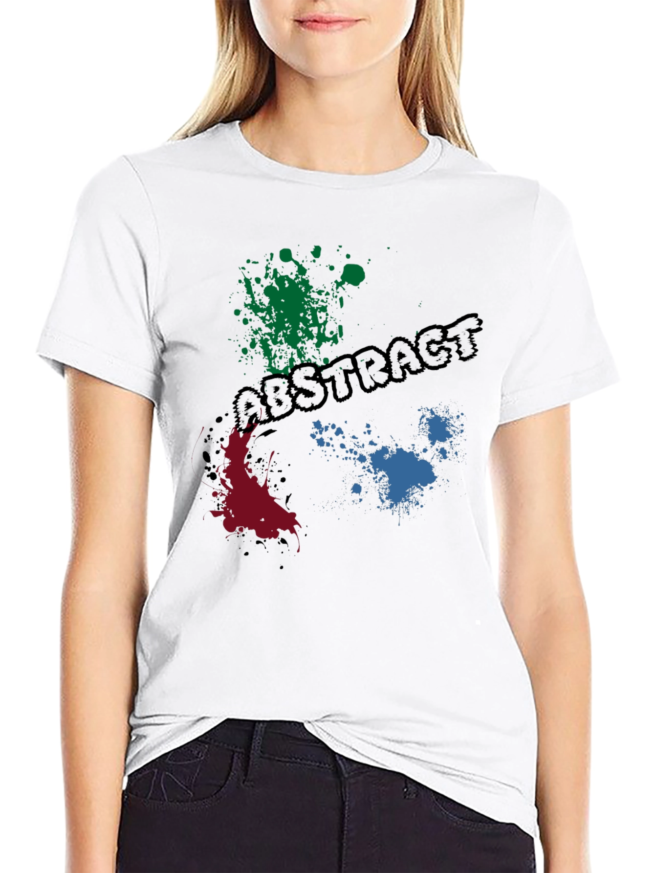 Abstract Paint Splatter Graphic T-Shirt