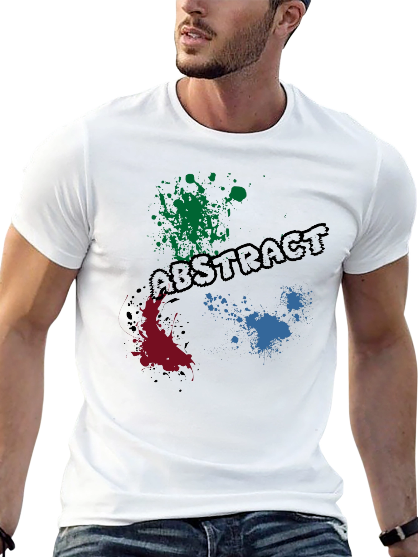 Abstract Paint Splatter Graphic T-Shirt