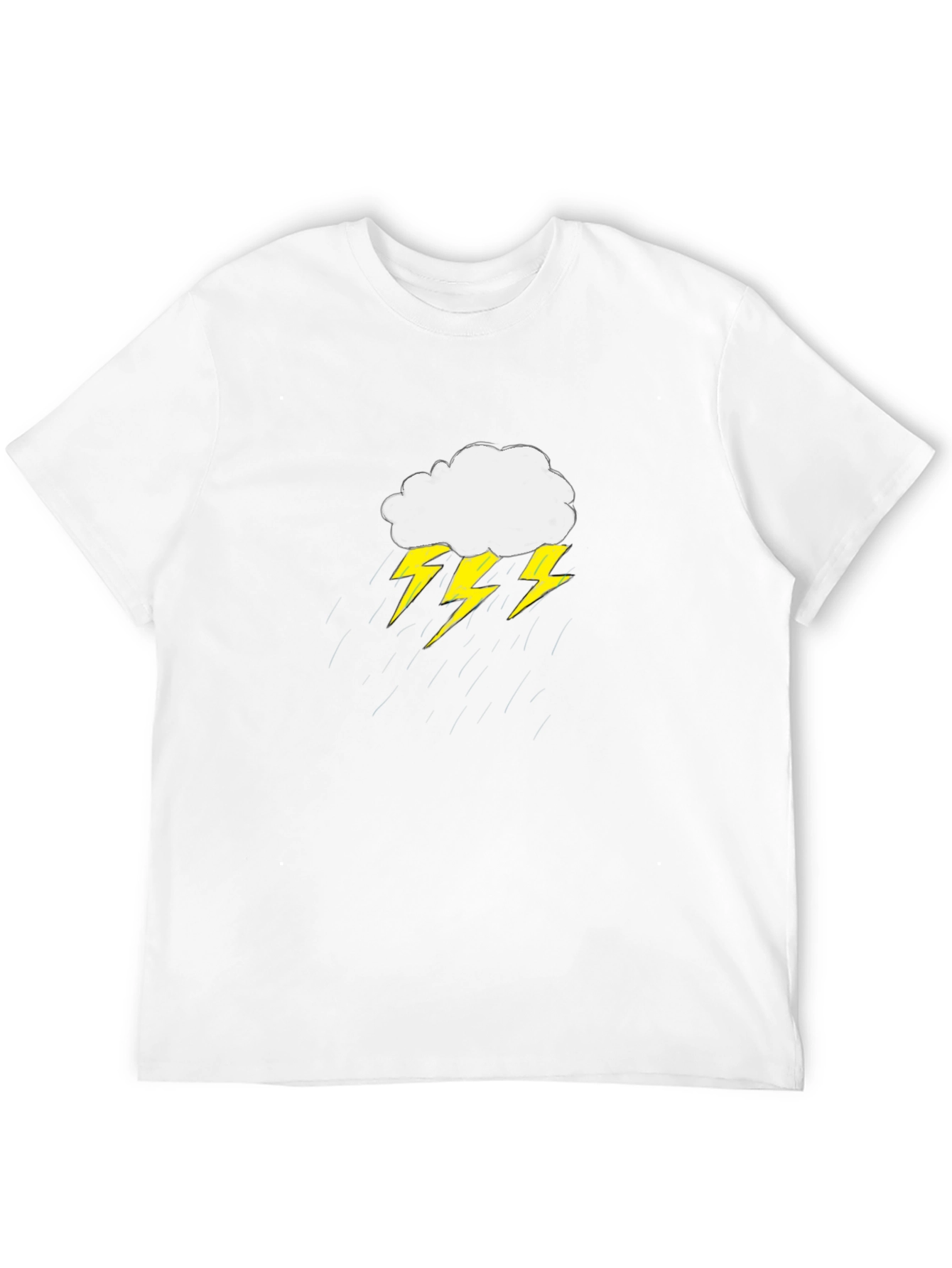Mens Black T-Shirt with Storm Cloud Graphic