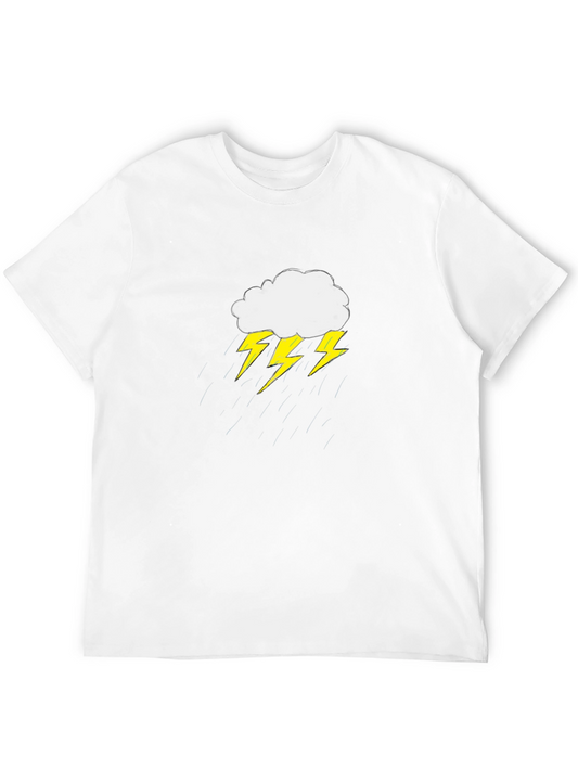 Mens Black T-Shirt with Storm Cloud Graphic