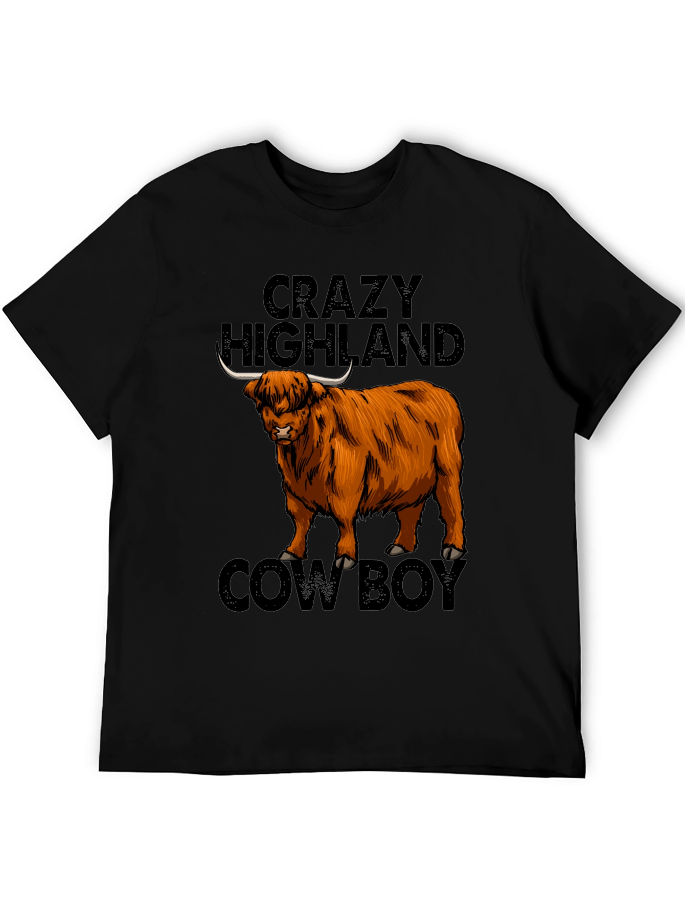Crazy Highland Cowboy Graphic T-Shirt