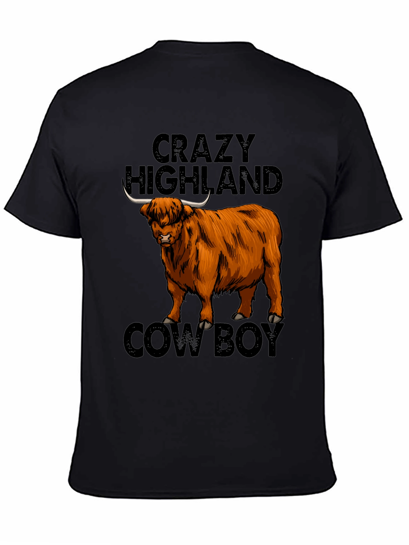Crazy Highland Cowboy Graphic T-Shirt
