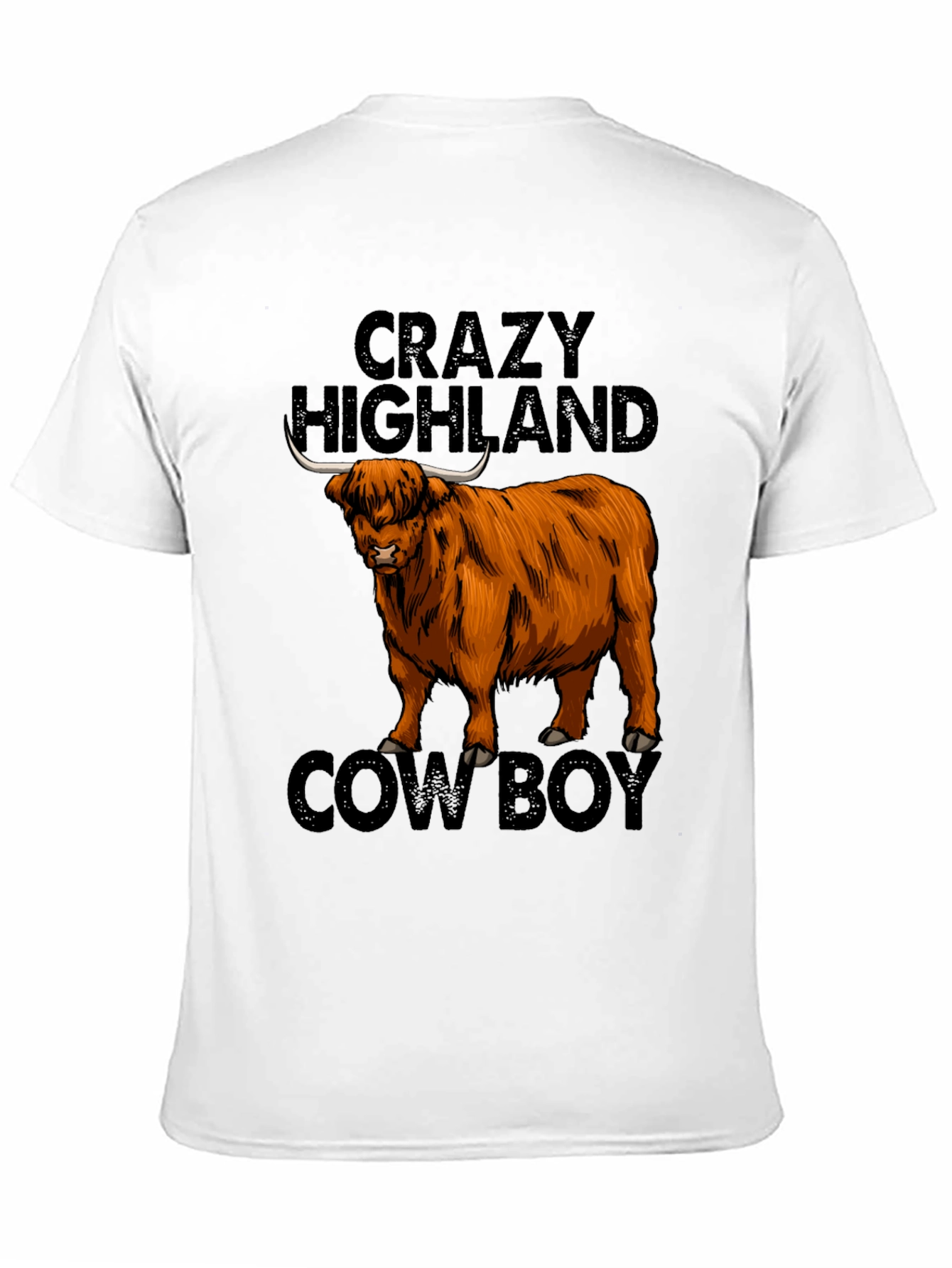 Crazy Highland Cowboy Graphic T-Shirt