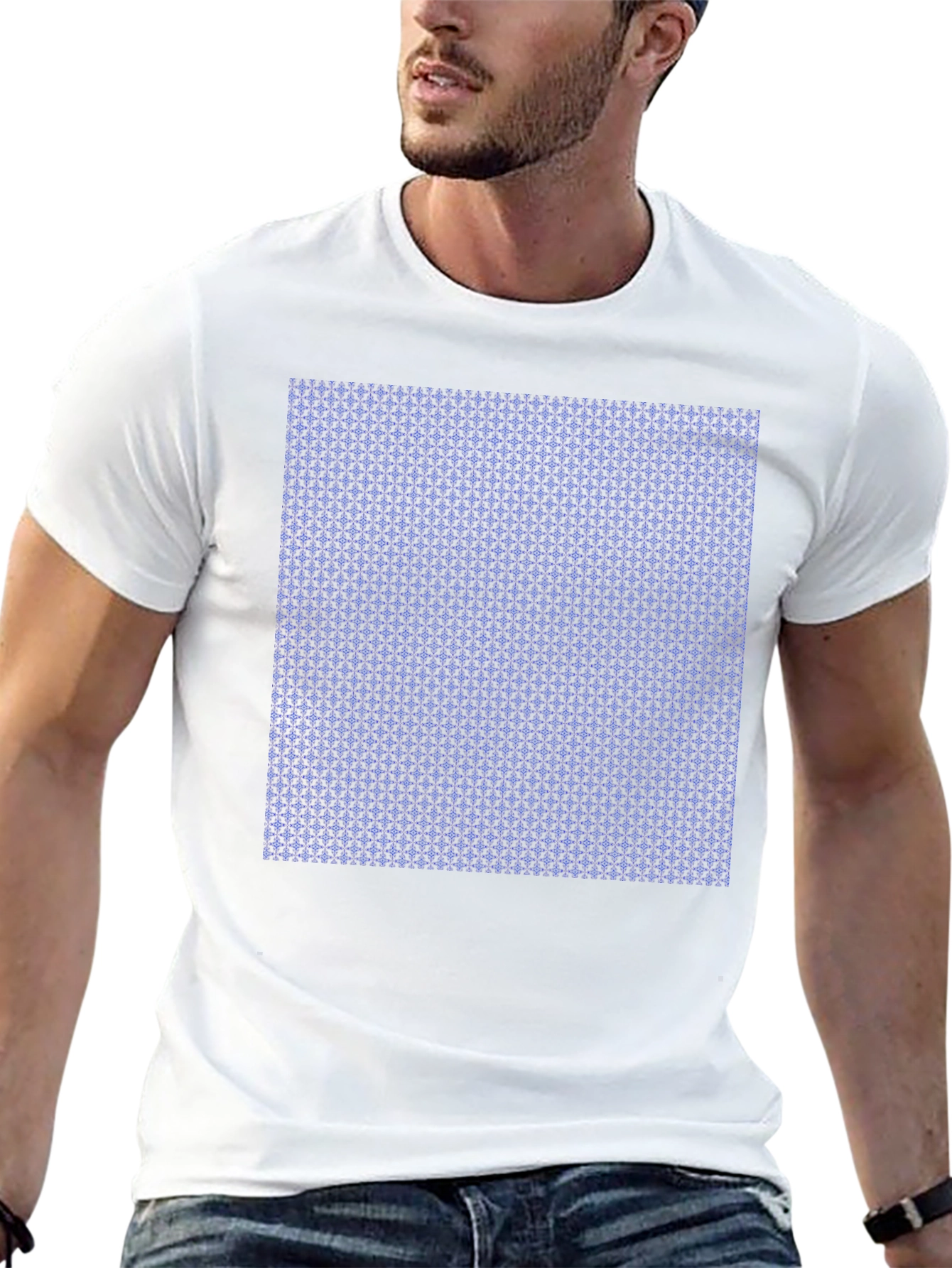 Stylish Geometric Print Tee - Modern Black T-Shirt