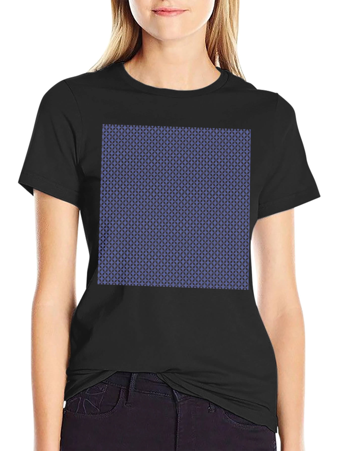 Stylish Geometric Print Tee - Modern Black T-Shirt