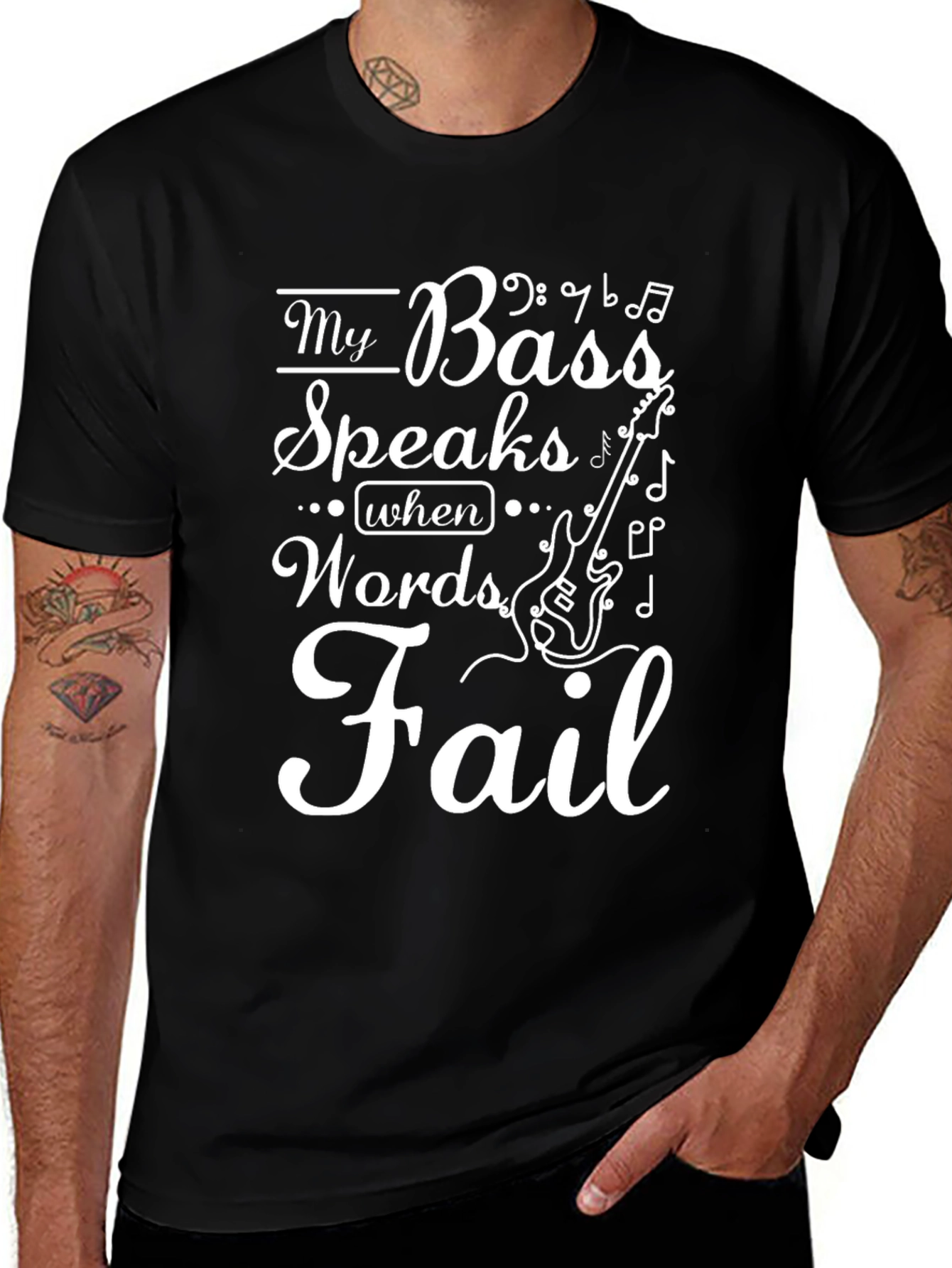 My Bass Speaks T-Shirt - Musicians Humor Tee
