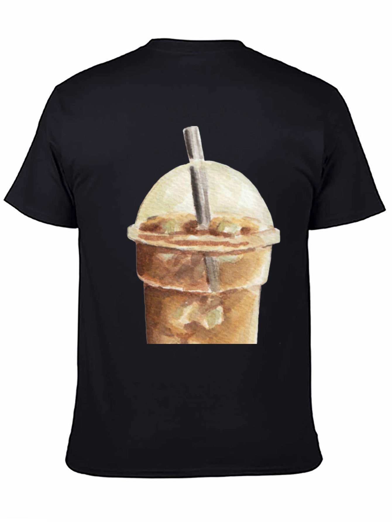 Iced Coffee Graphic Tee - Casual Black T-Shirt