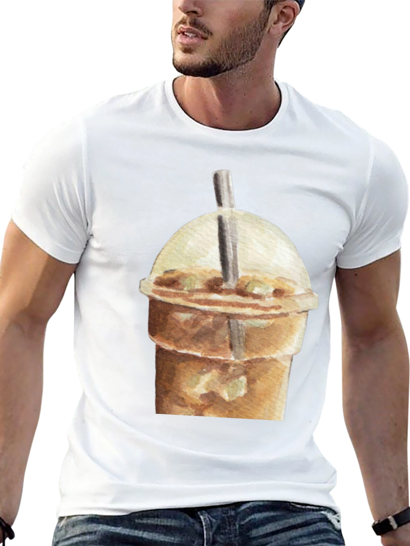 Iced Coffee Graphic Tee - Casual Black T-Shirt