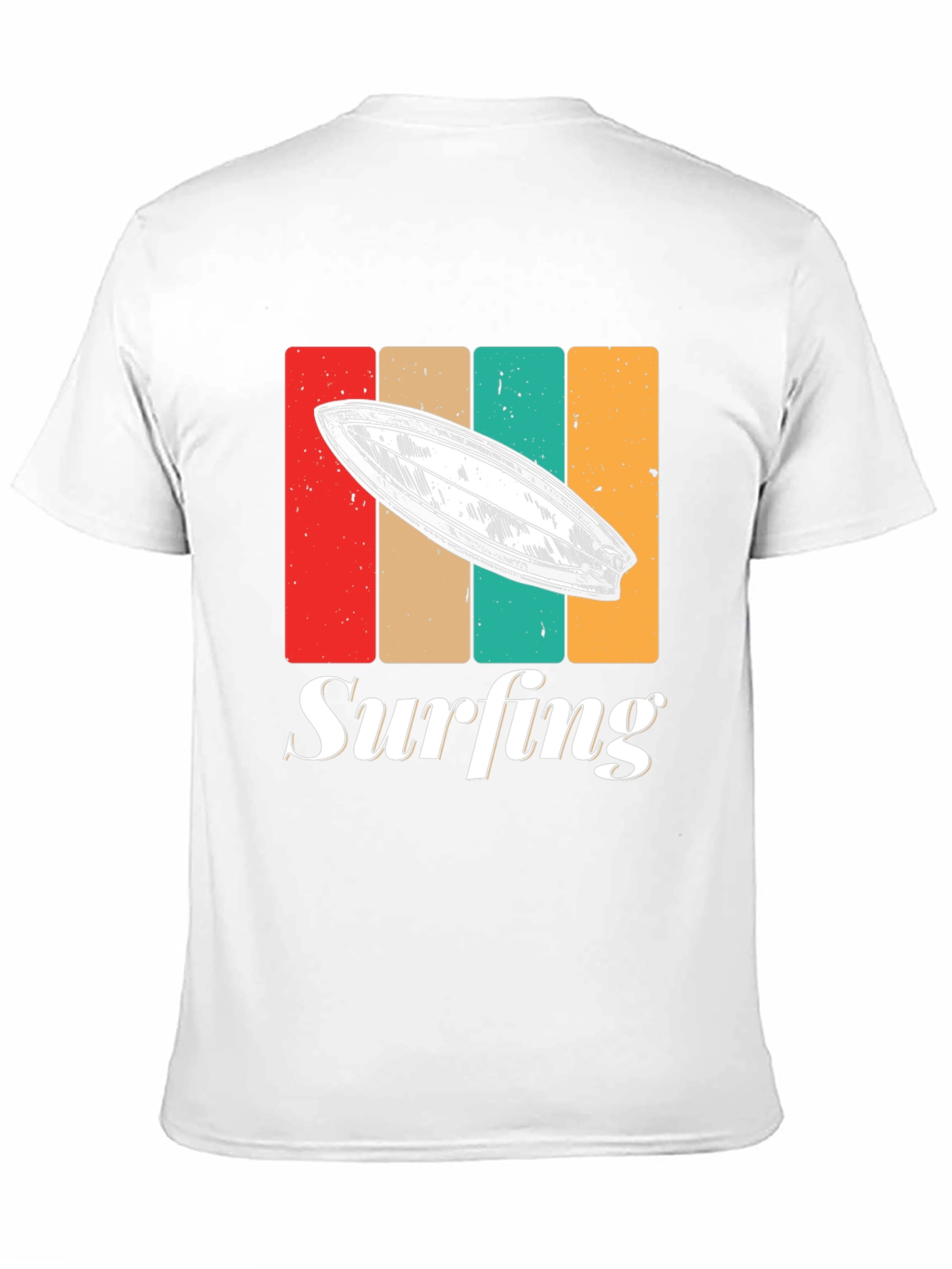 Retro Surfing T-Shirt - Black Surfboard Tee