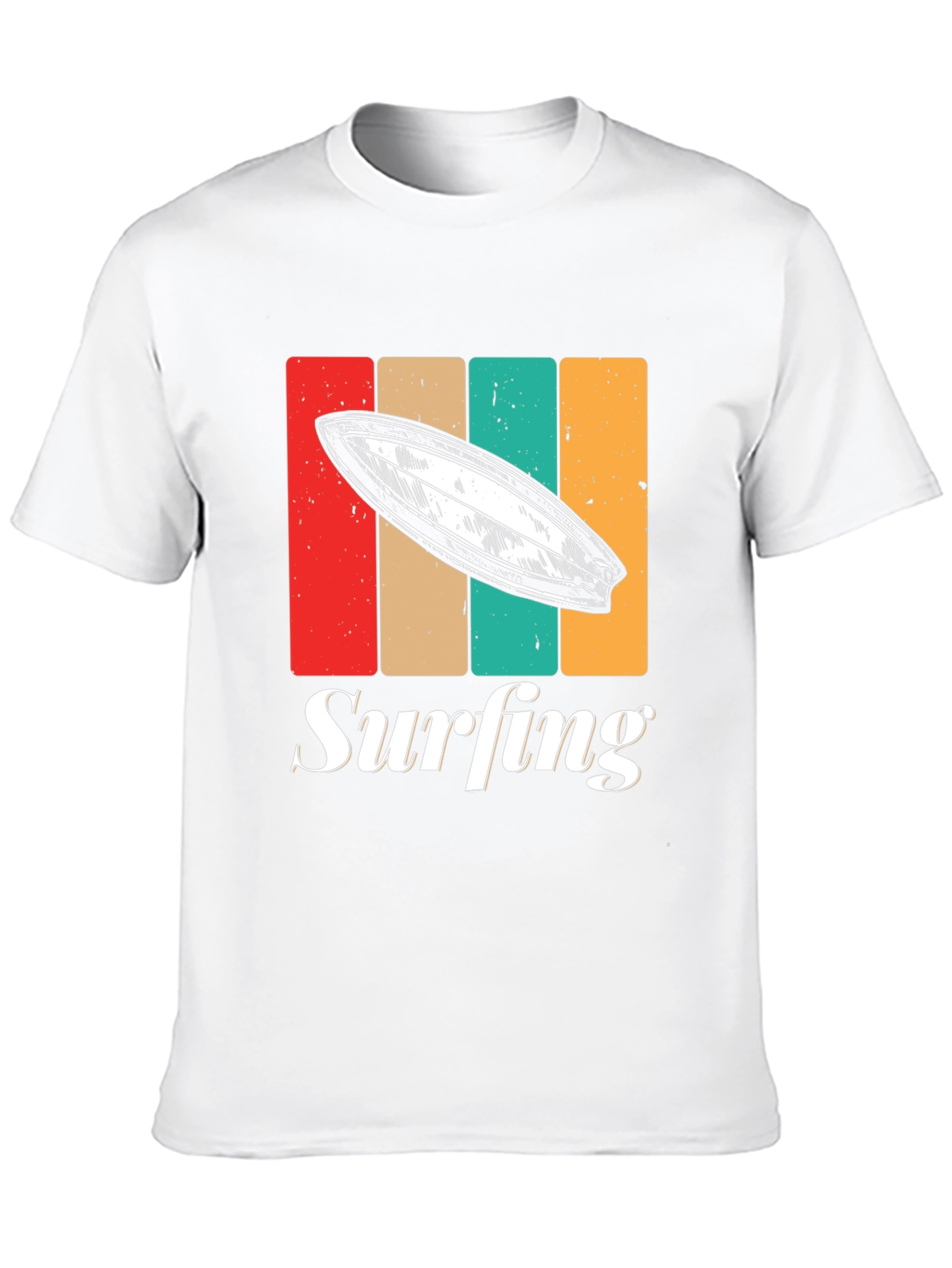 Retro Surfing T-Shirt - Black Surfboard Tee