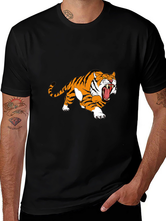 Tiger Graphic Print Black T-Shirt