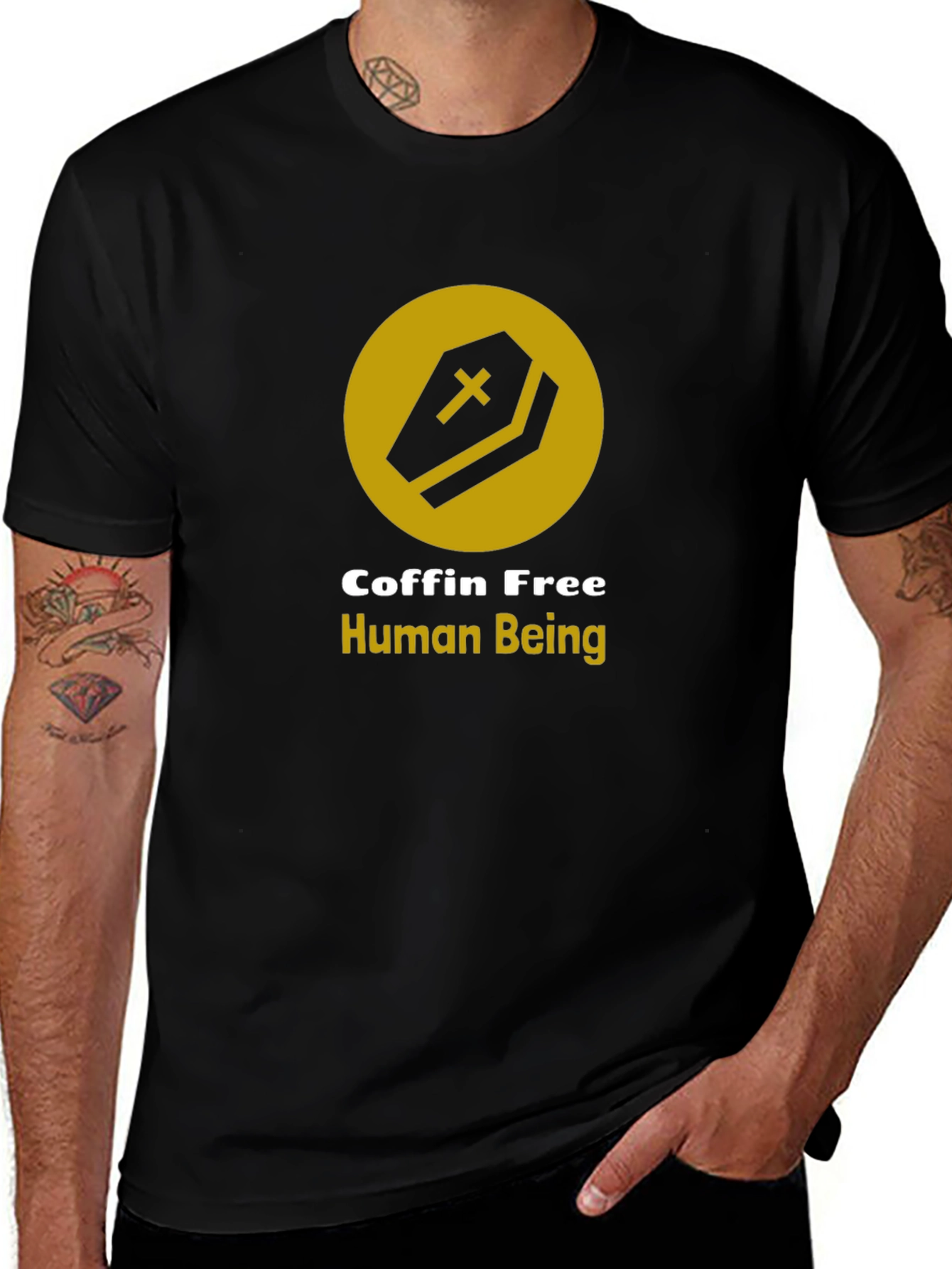 Coffin Free Human Being Graphic Tee