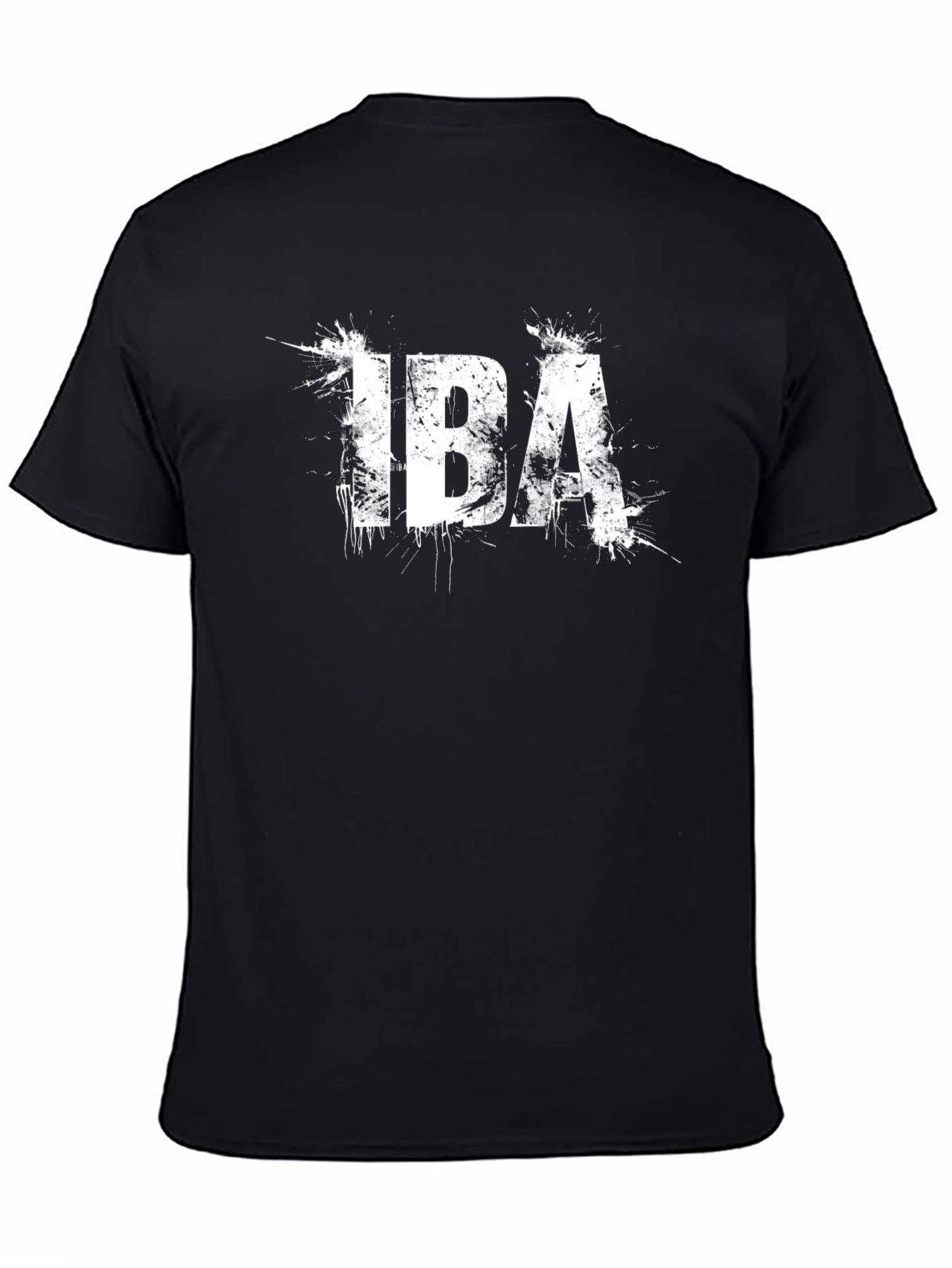 IBA Splatter Graphic Tee - Trendy Black T-Shirt