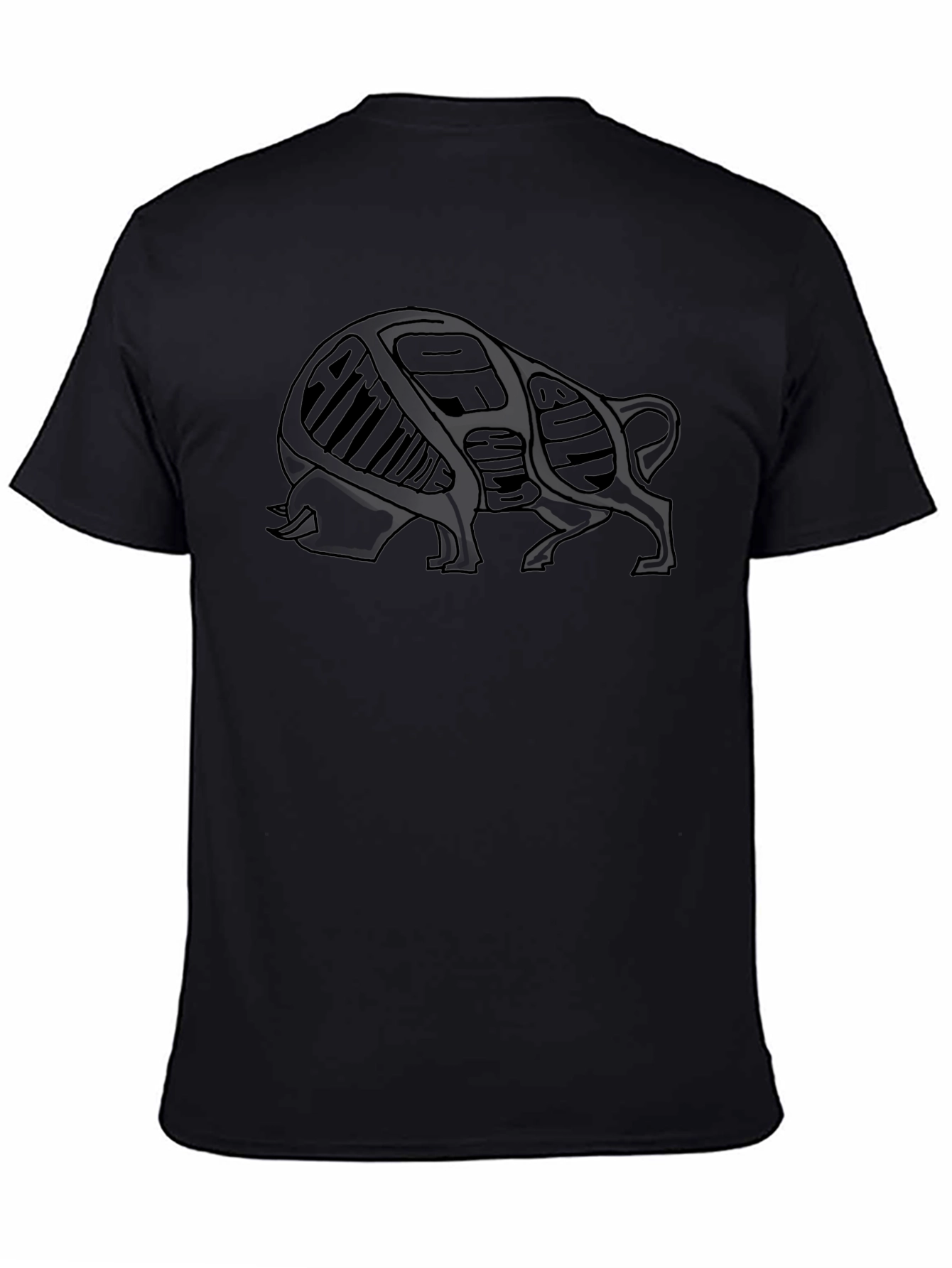 Attitude of a Bull Mens Black T-Shirt