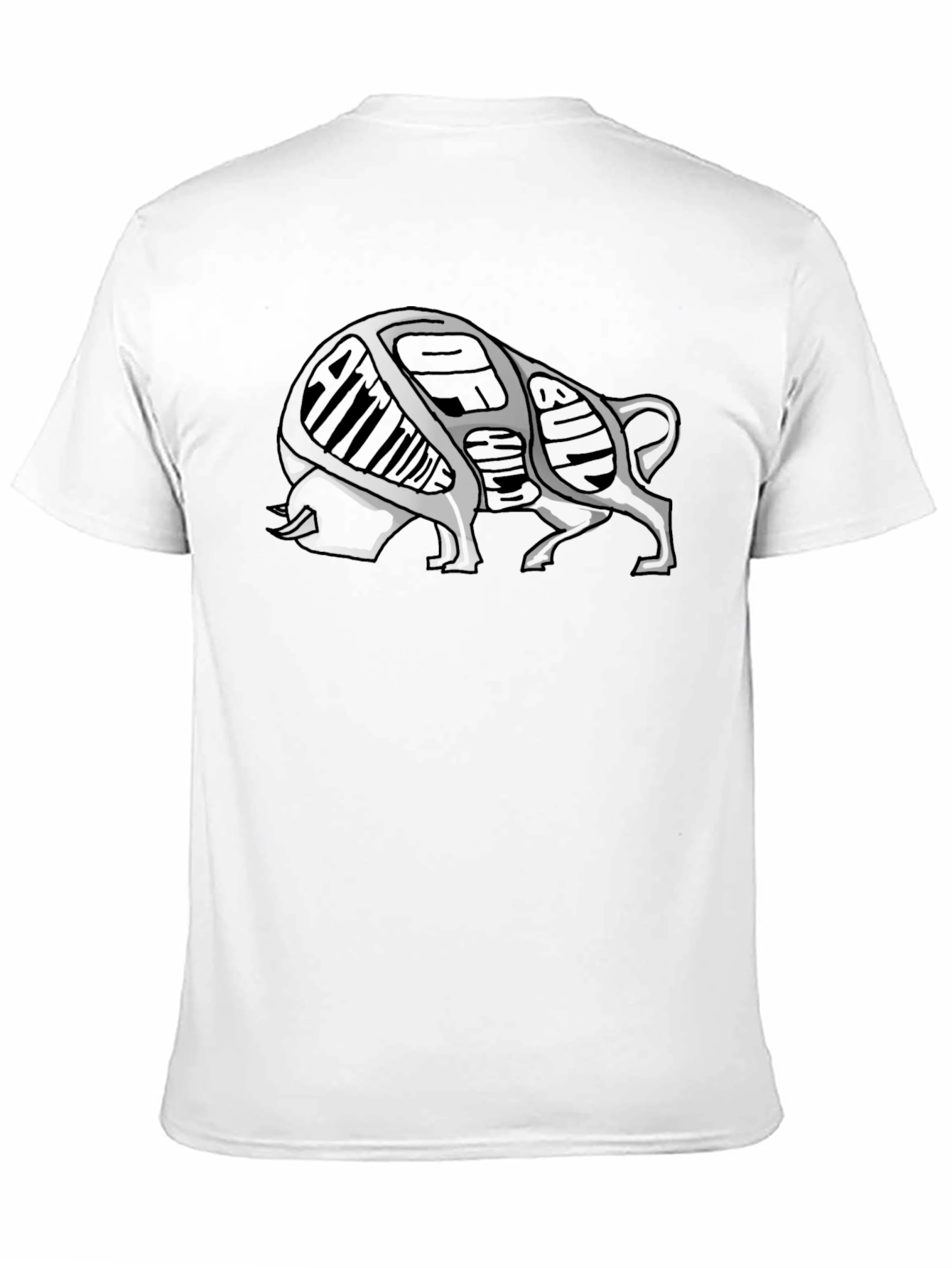 Attitude of a Bull Mens Black T-Shirt