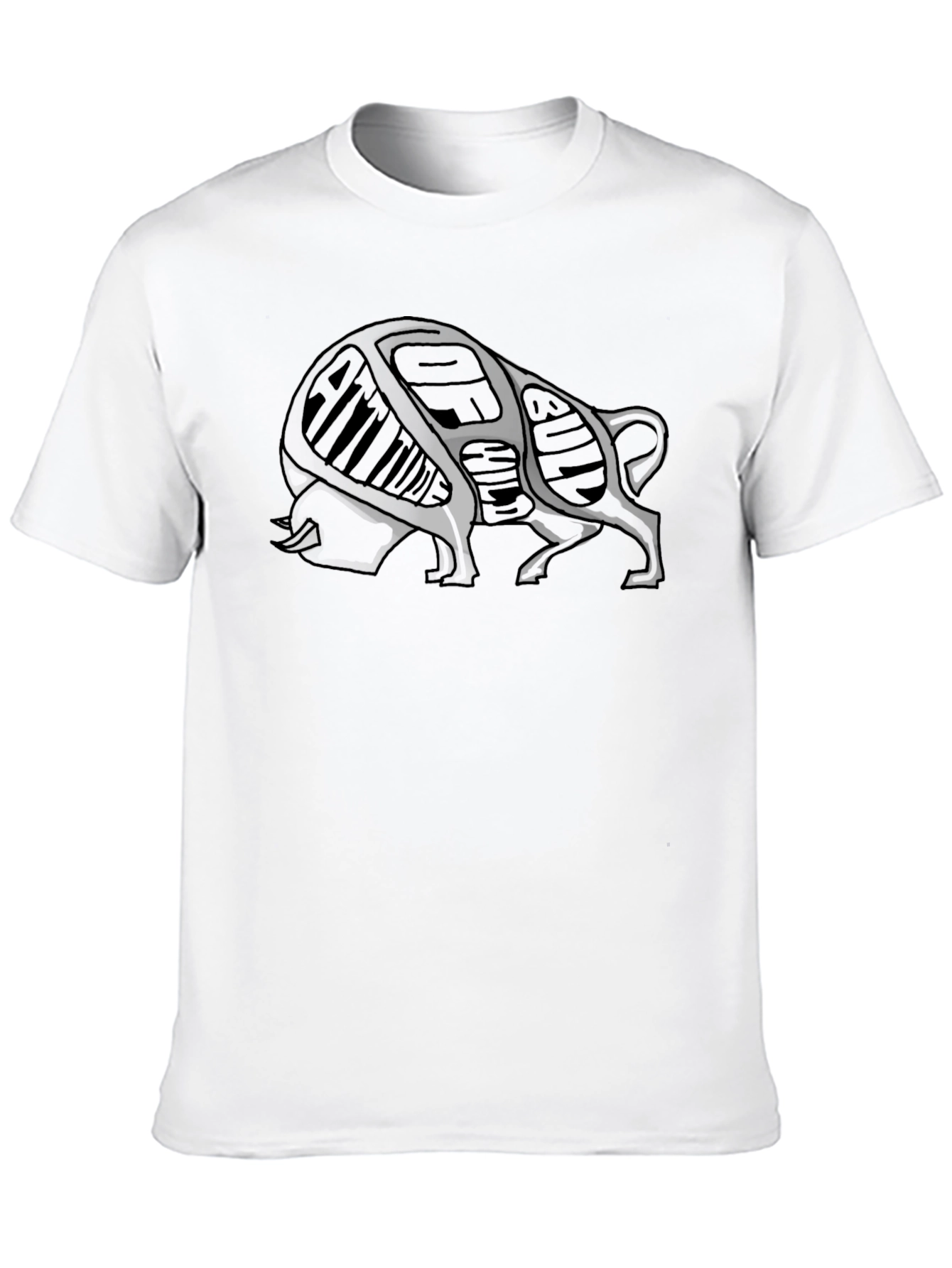 Attitude of a Bull Mens Black T-Shirt
