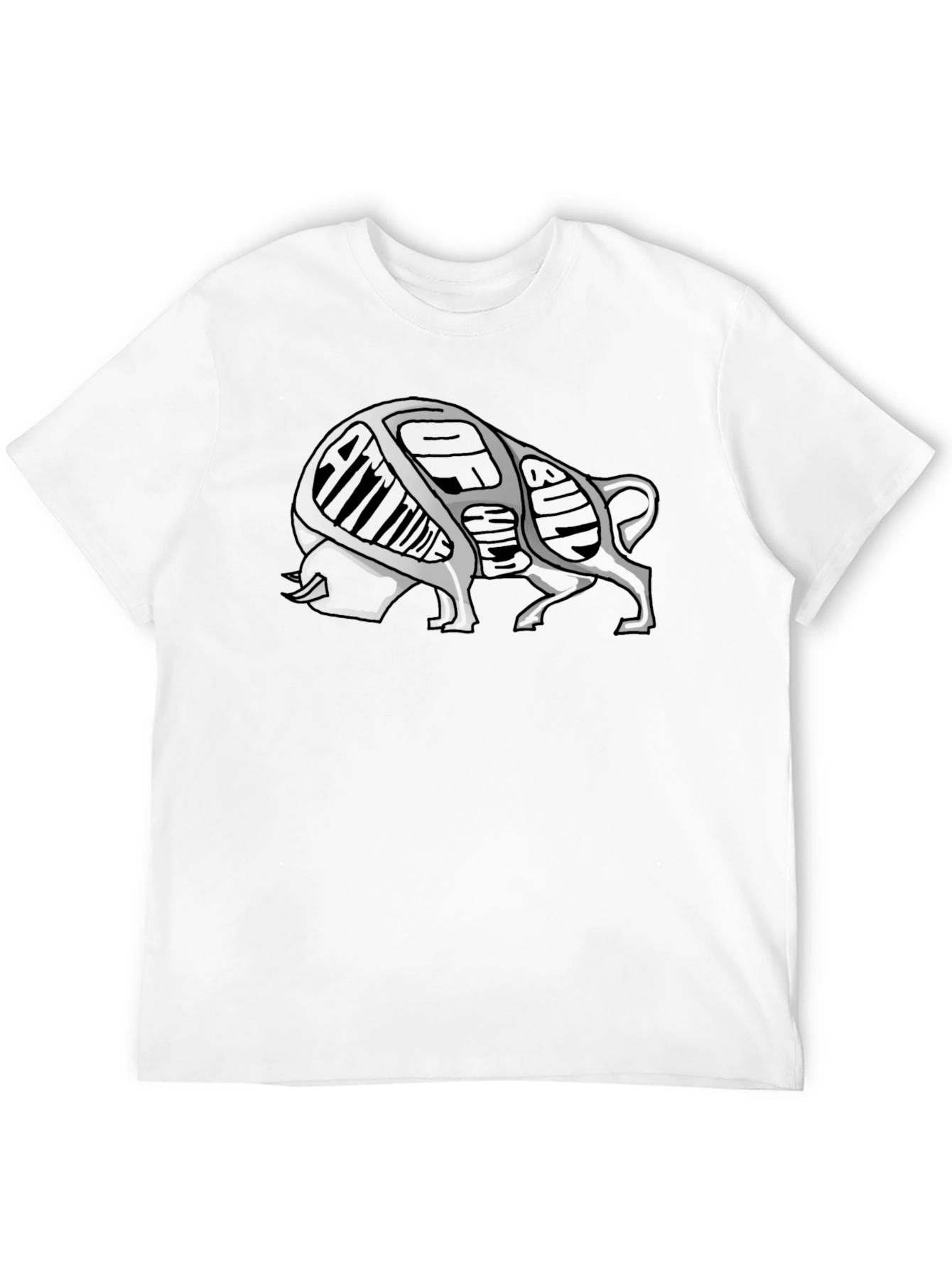 Attitude of a Bull Mens Black T-Shirt