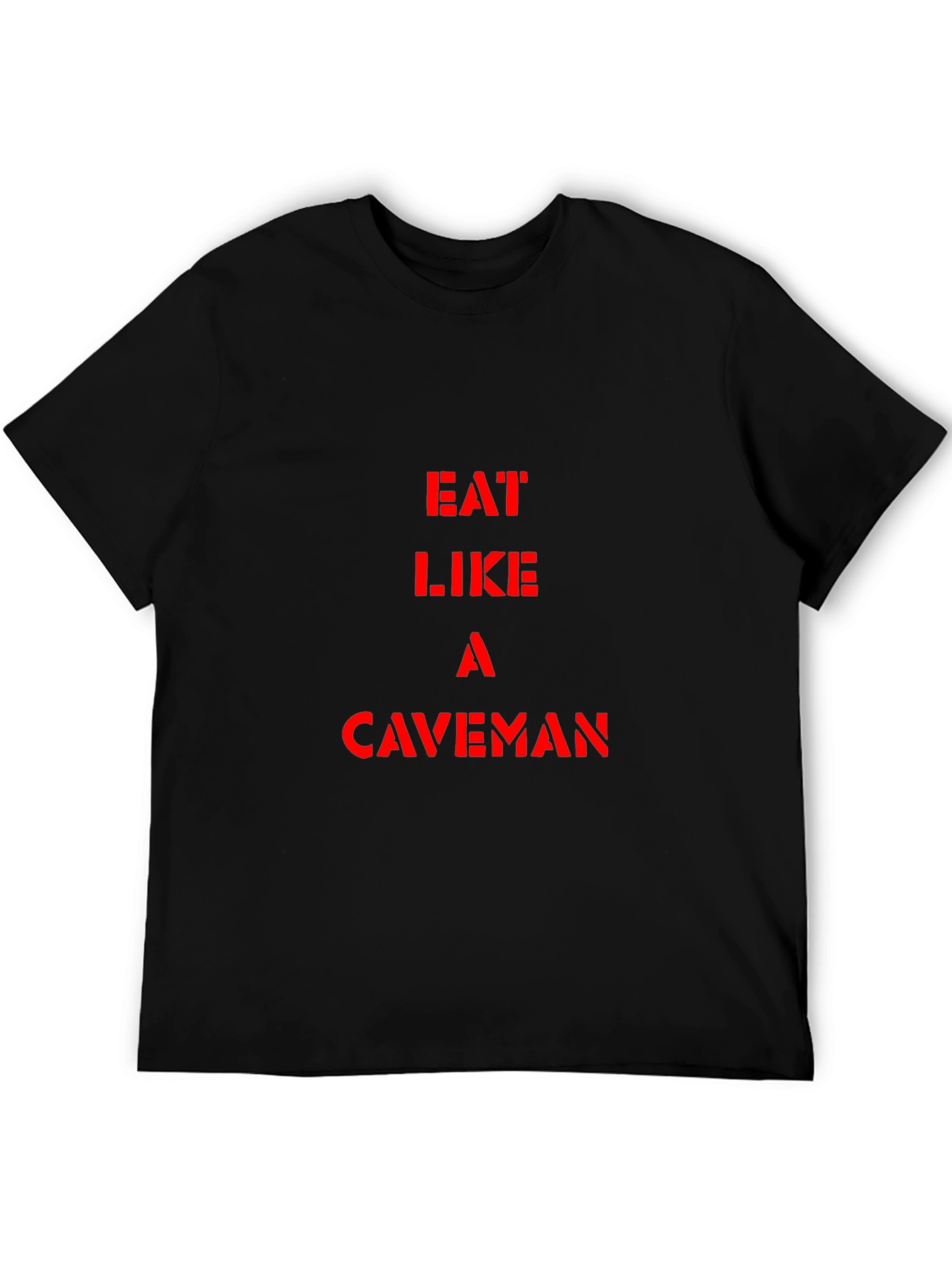 Eat Like a Caveman Black Graphic Tee