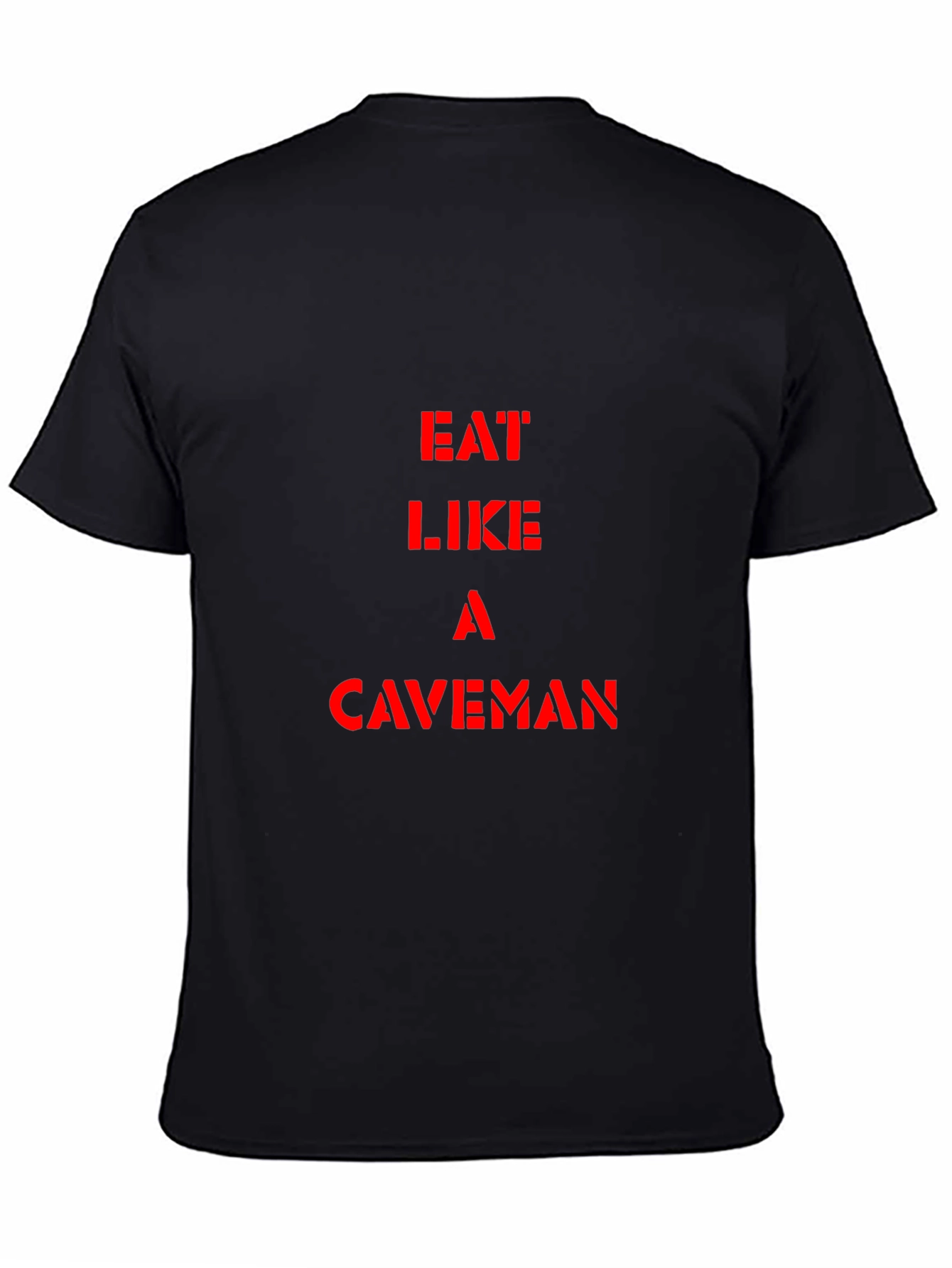 Eat Like a Caveman Black Graphic Tee