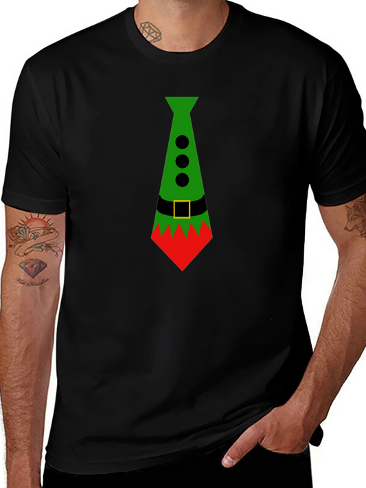 Festive Elf Tie Graphic Tee - Holiday Style!