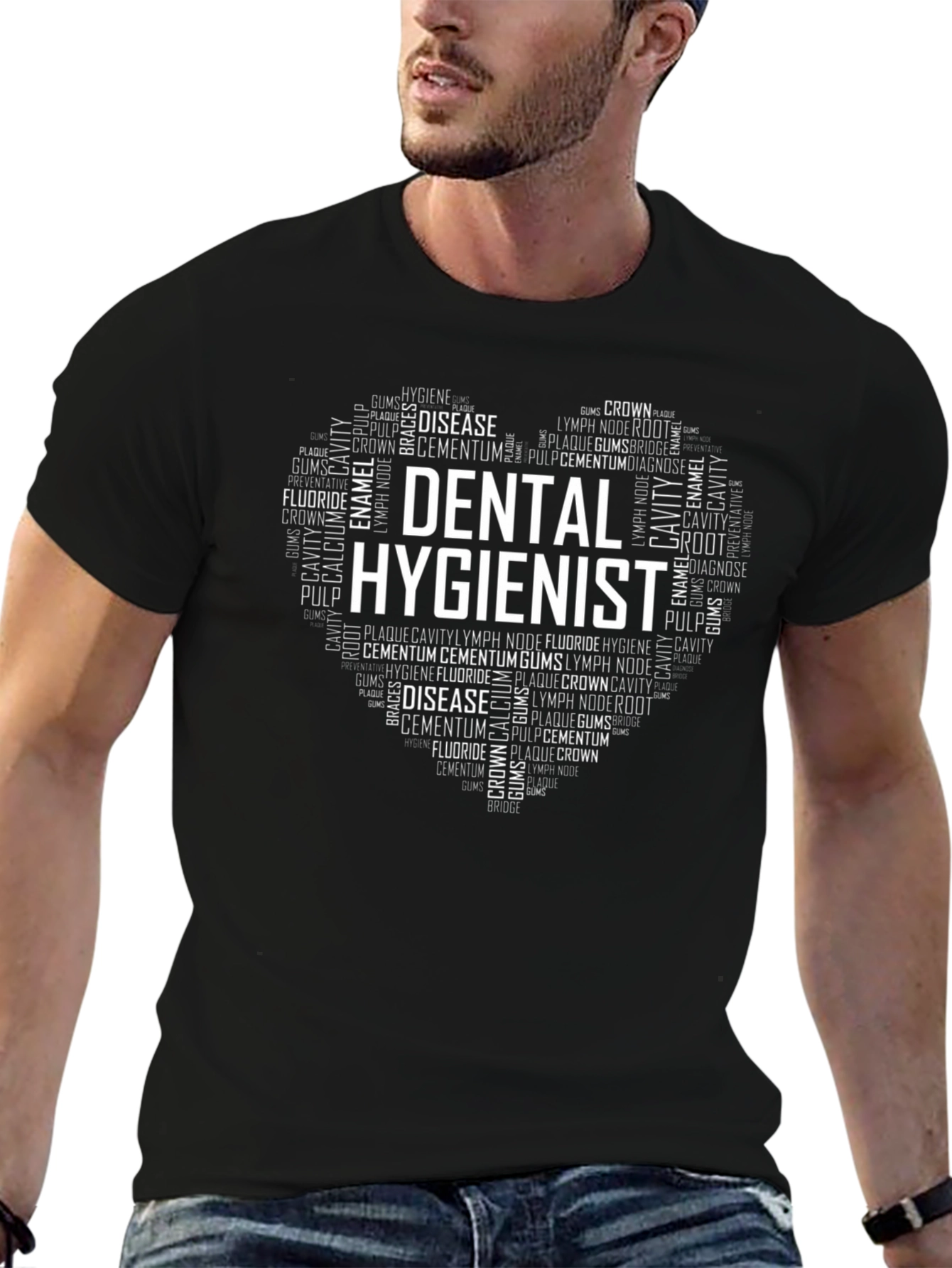 Dental Hygienist Word Art Heart T-Shirt