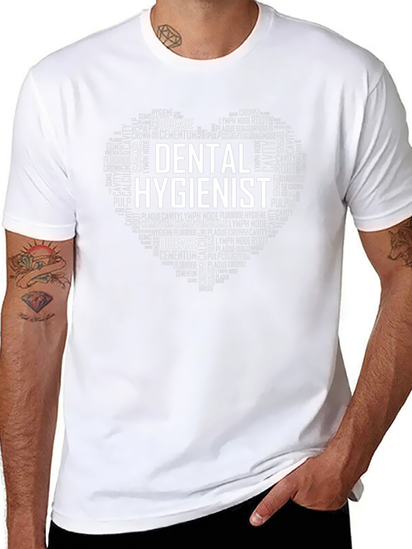 Dental Hygienist Word Art Heart T-Shirt