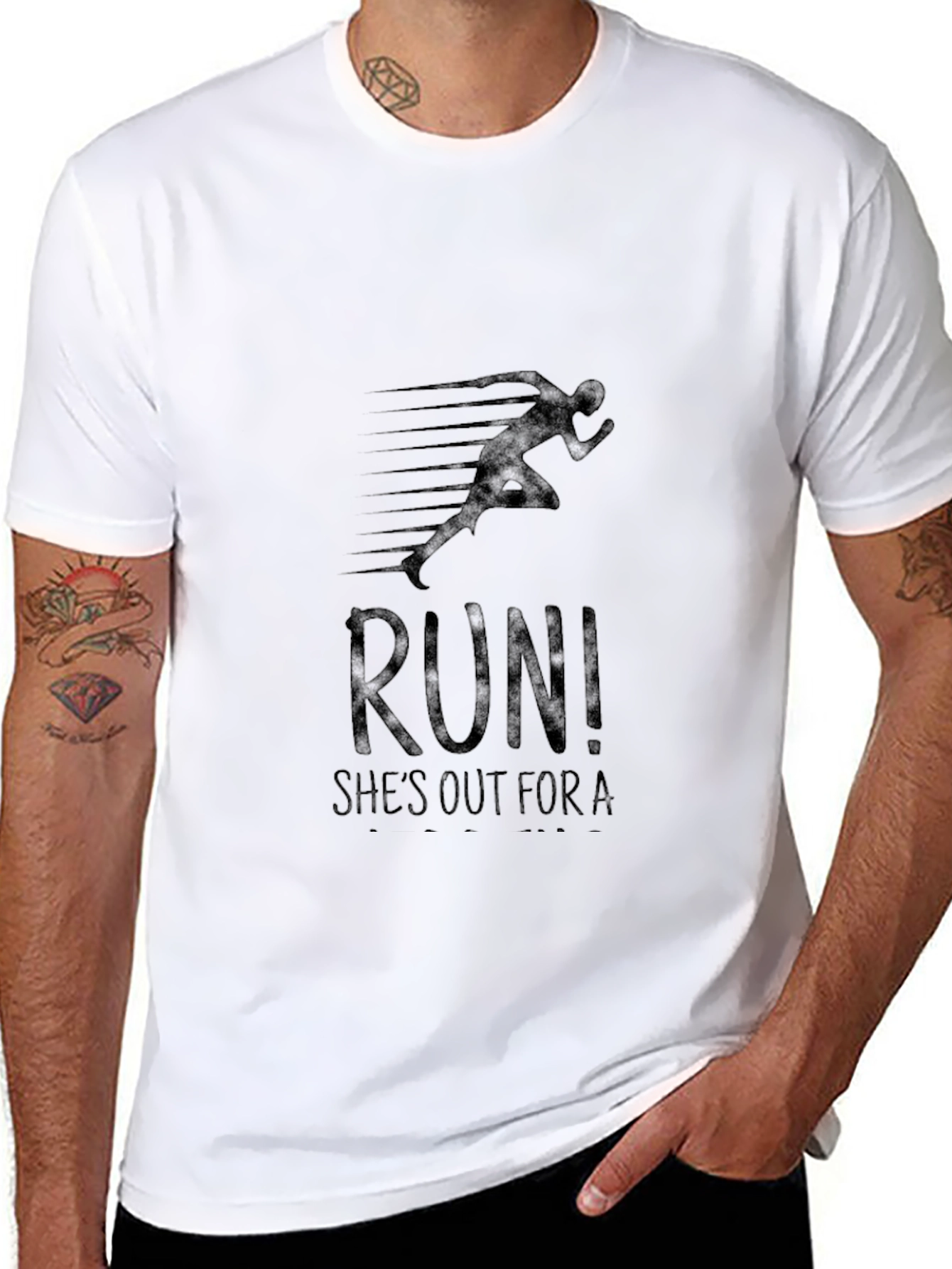 Run! Graphic Tee - Athletic Style Black T-Shirt