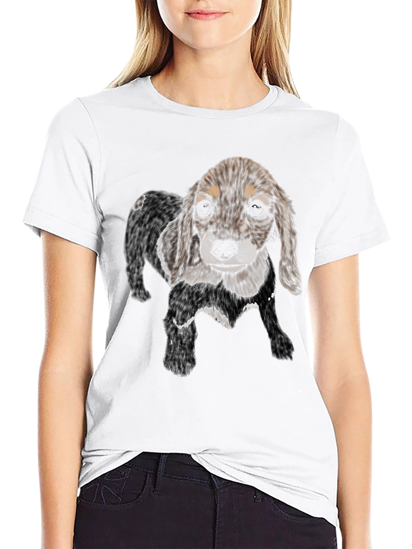 Dog Graphic Black T-Shirt - Casual Style