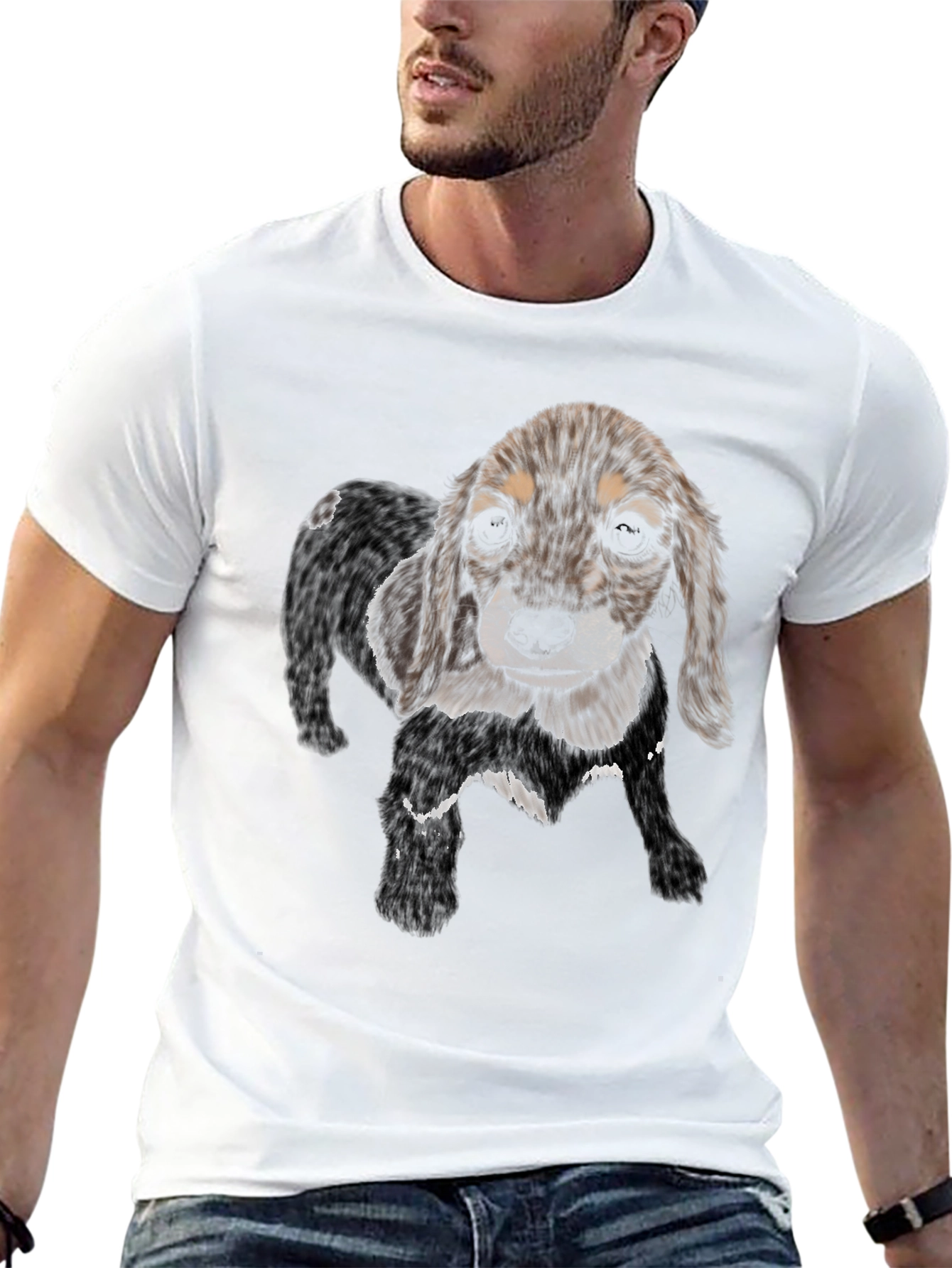 Dog Graphic Black T-Shirt - Casual Style