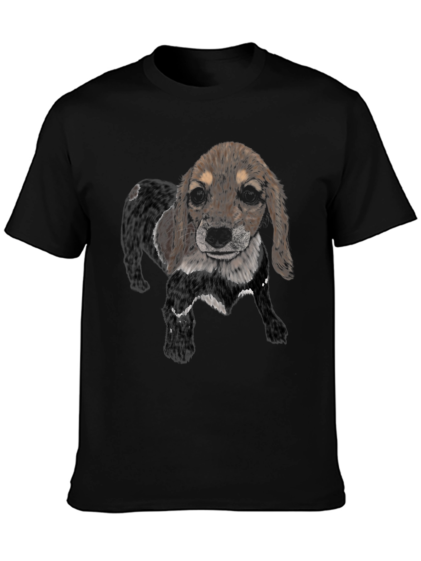 Dog Graphic Black T-Shirt - Casual Style