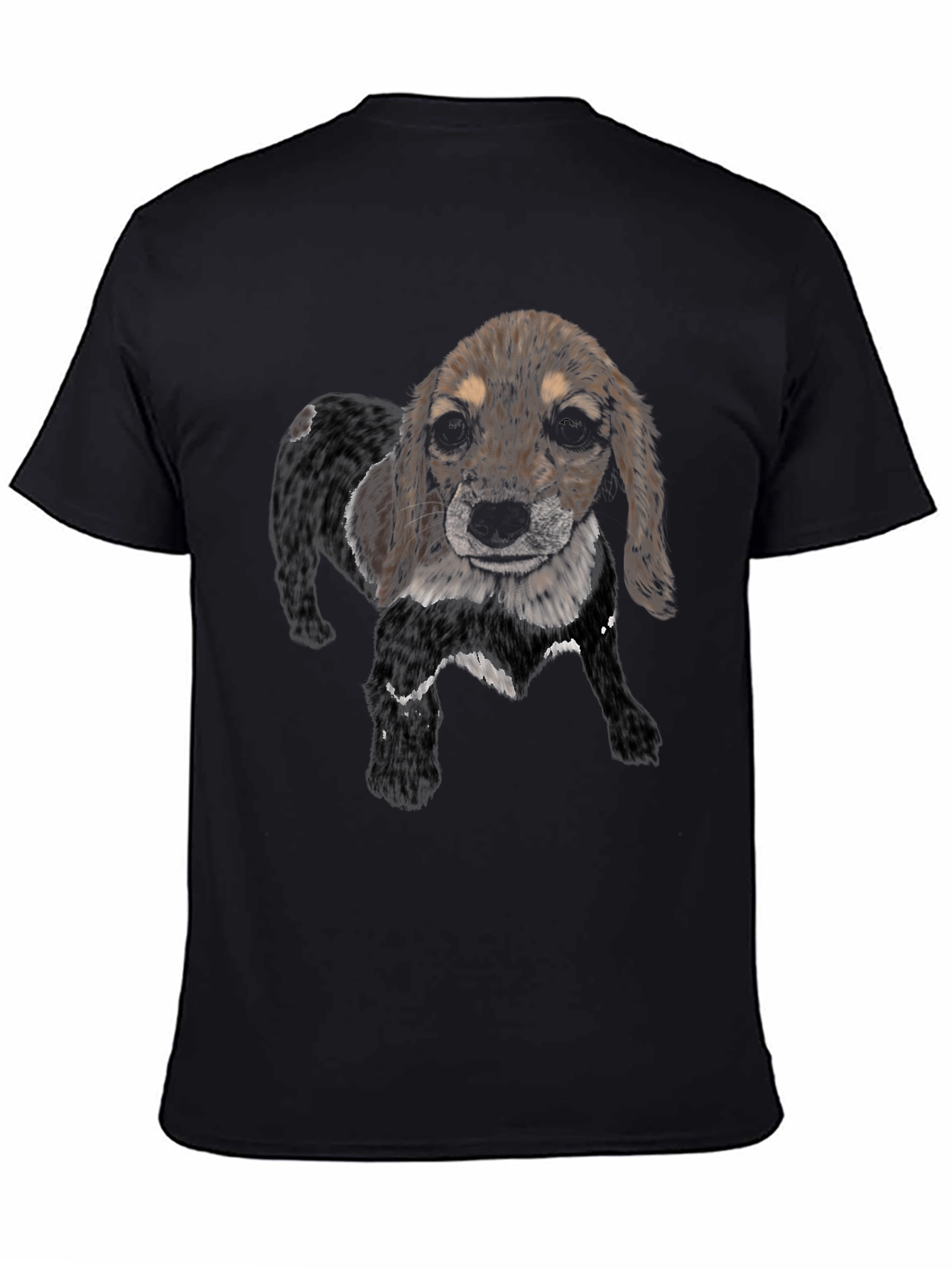 Dog Graphic Black T-Shirt - Casual Style