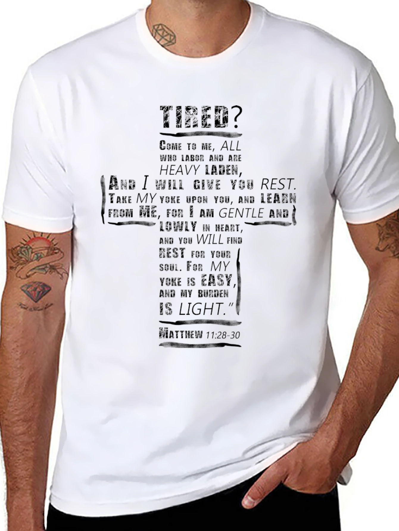 Tired? Matthew 11:28-30 Graphic T-Shirt