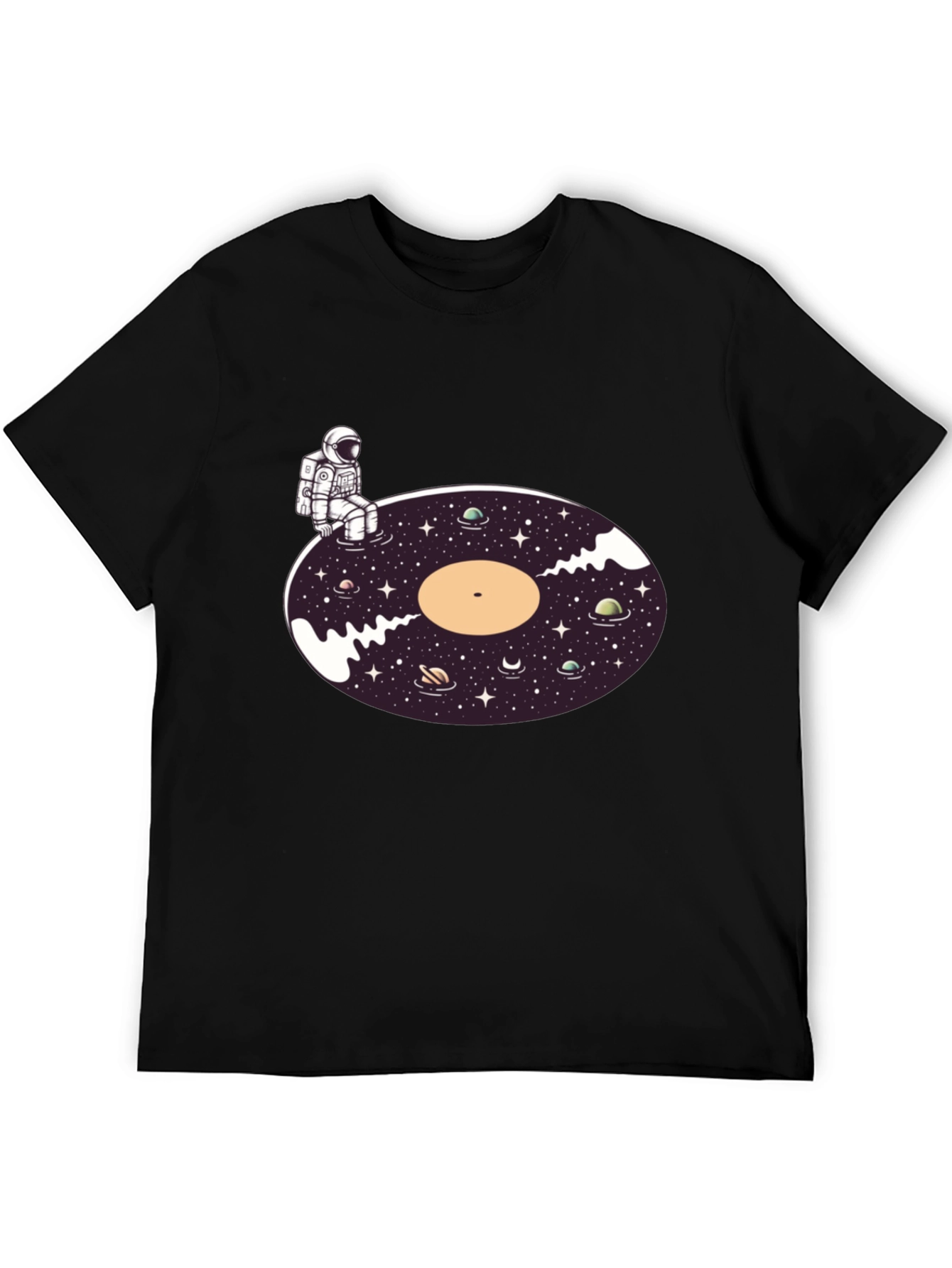 Astronaut Galaxy Vinyl Record T-Shirt