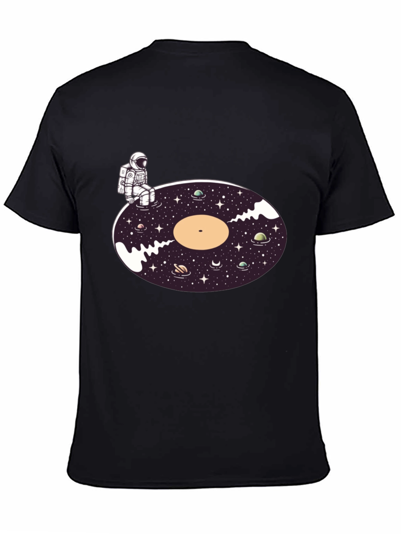 Astronaut Galaxy Vinyl Record T-Shirt