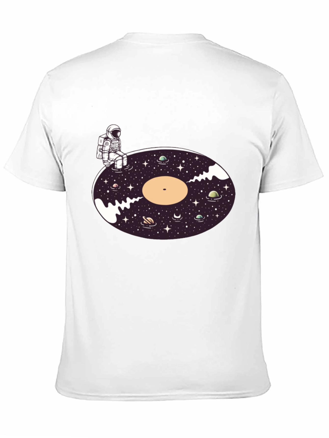 Astronaut Galaxy Vinyl Record T-Shirt