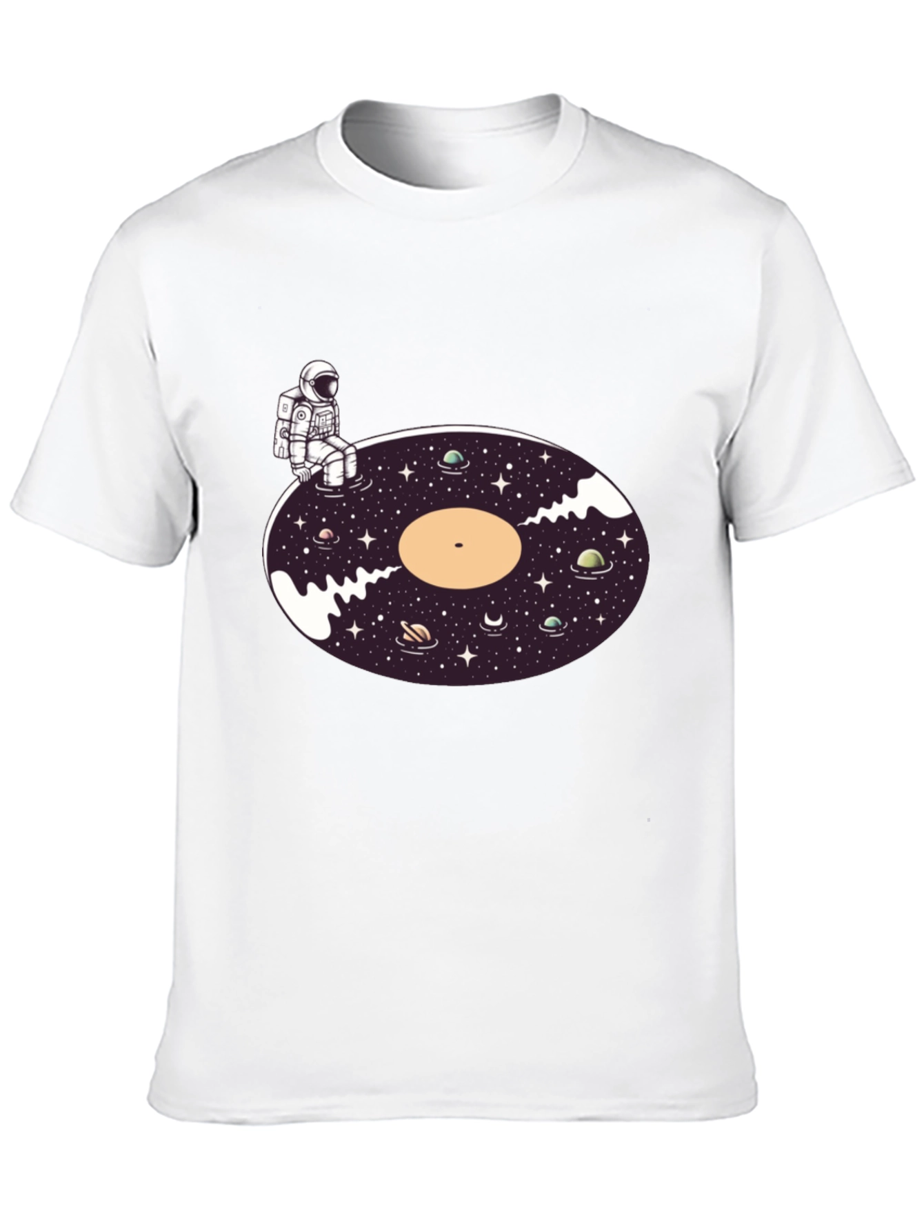 Astronaut Galaxy Vinyl Record T-Shirt