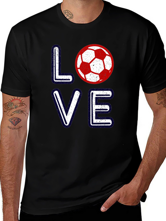 Love Soccer Graphic T-Shirt - Black