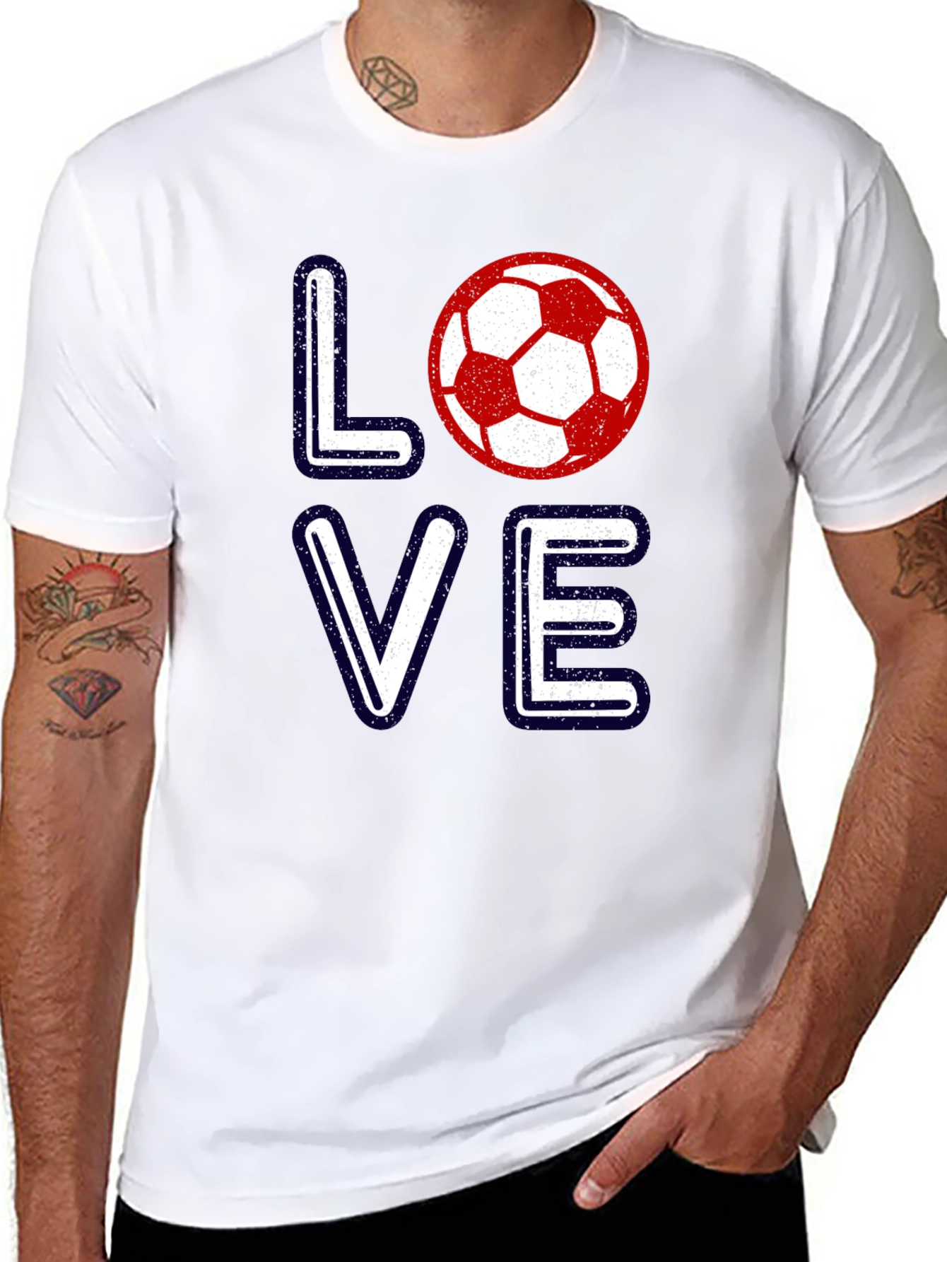 Love Soccer Graphic T-Shirt - Black