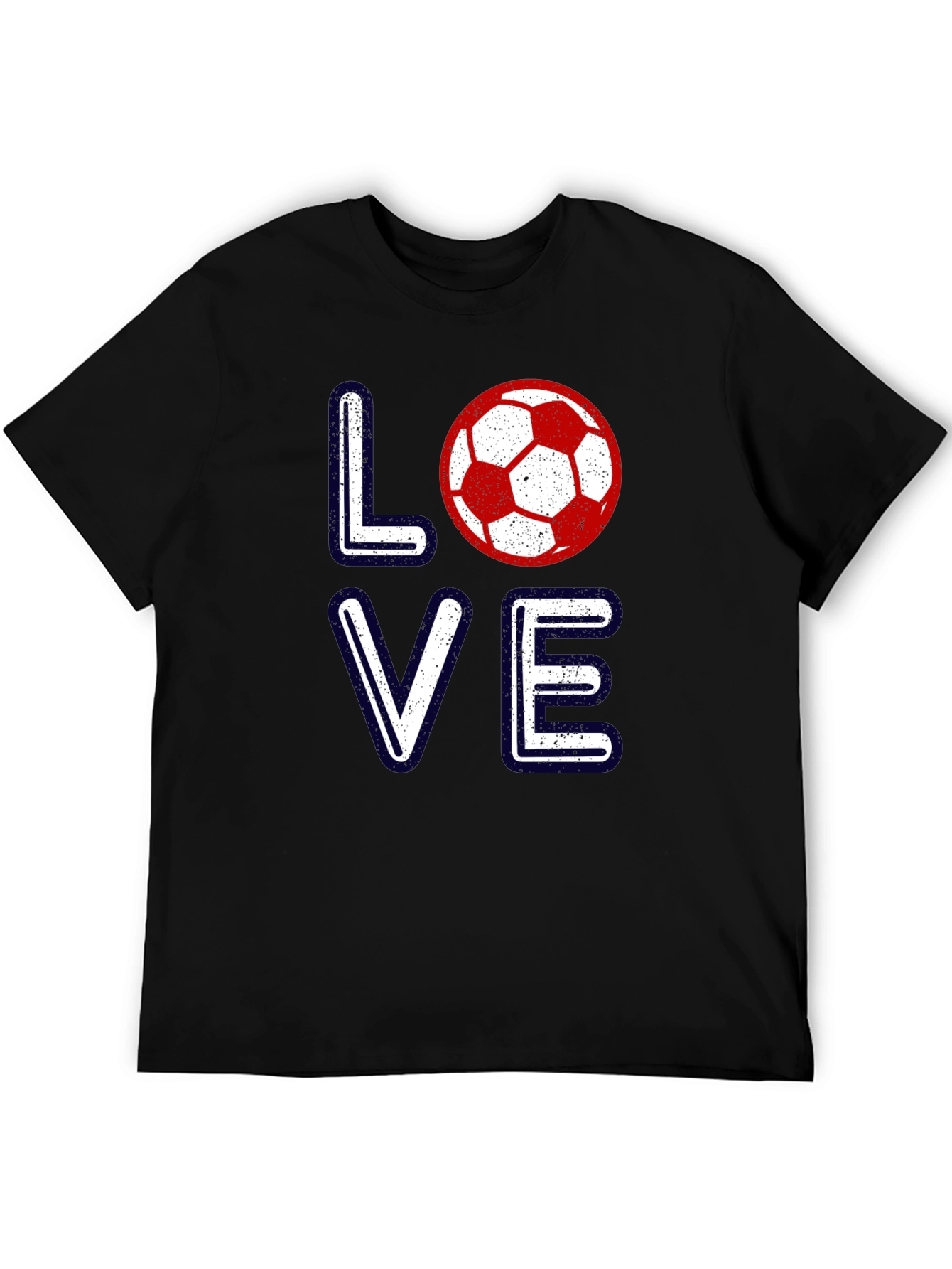 Love Soccer Graphic T-Shirt - Black