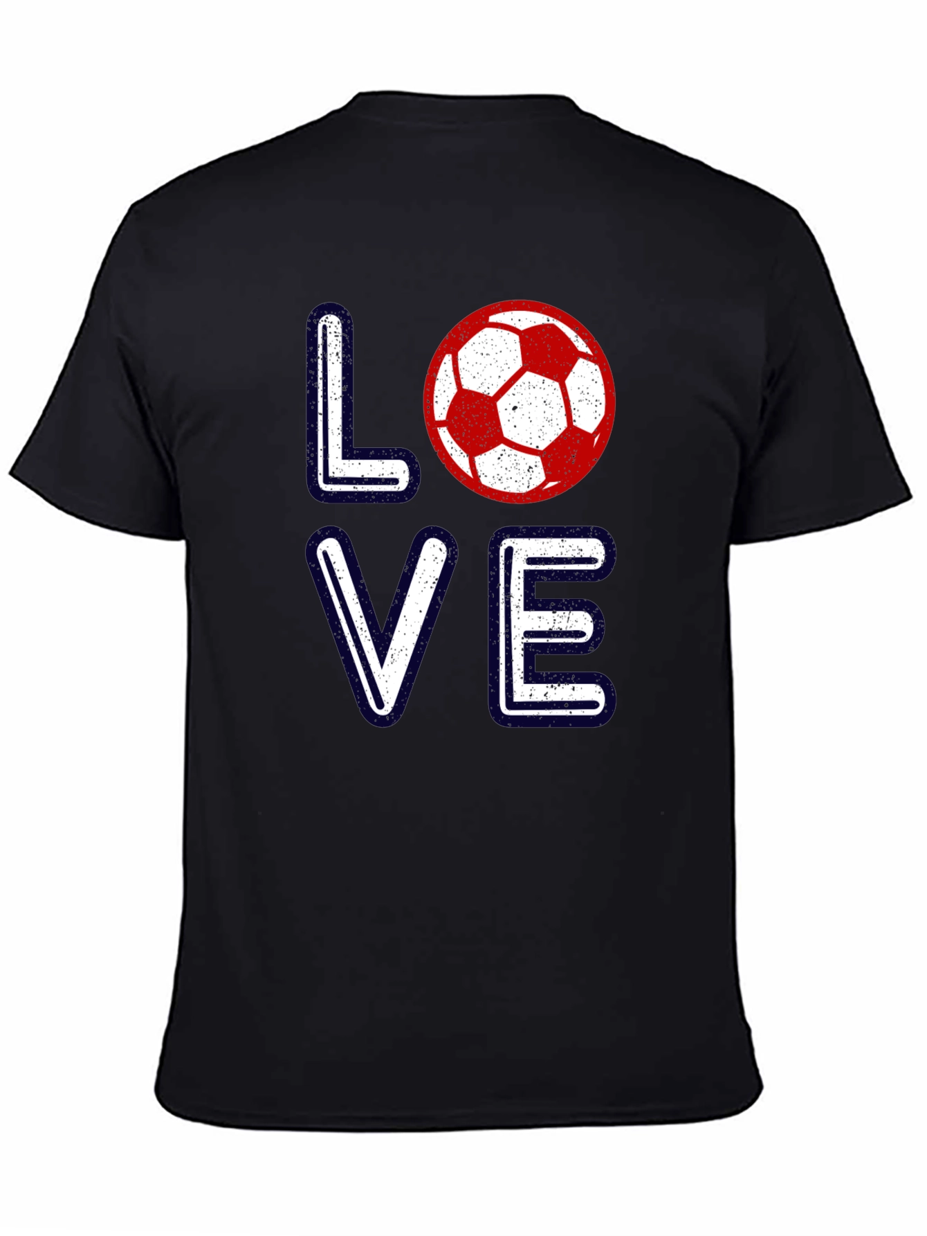 Love Soccer Graphic T-Shirt - Black