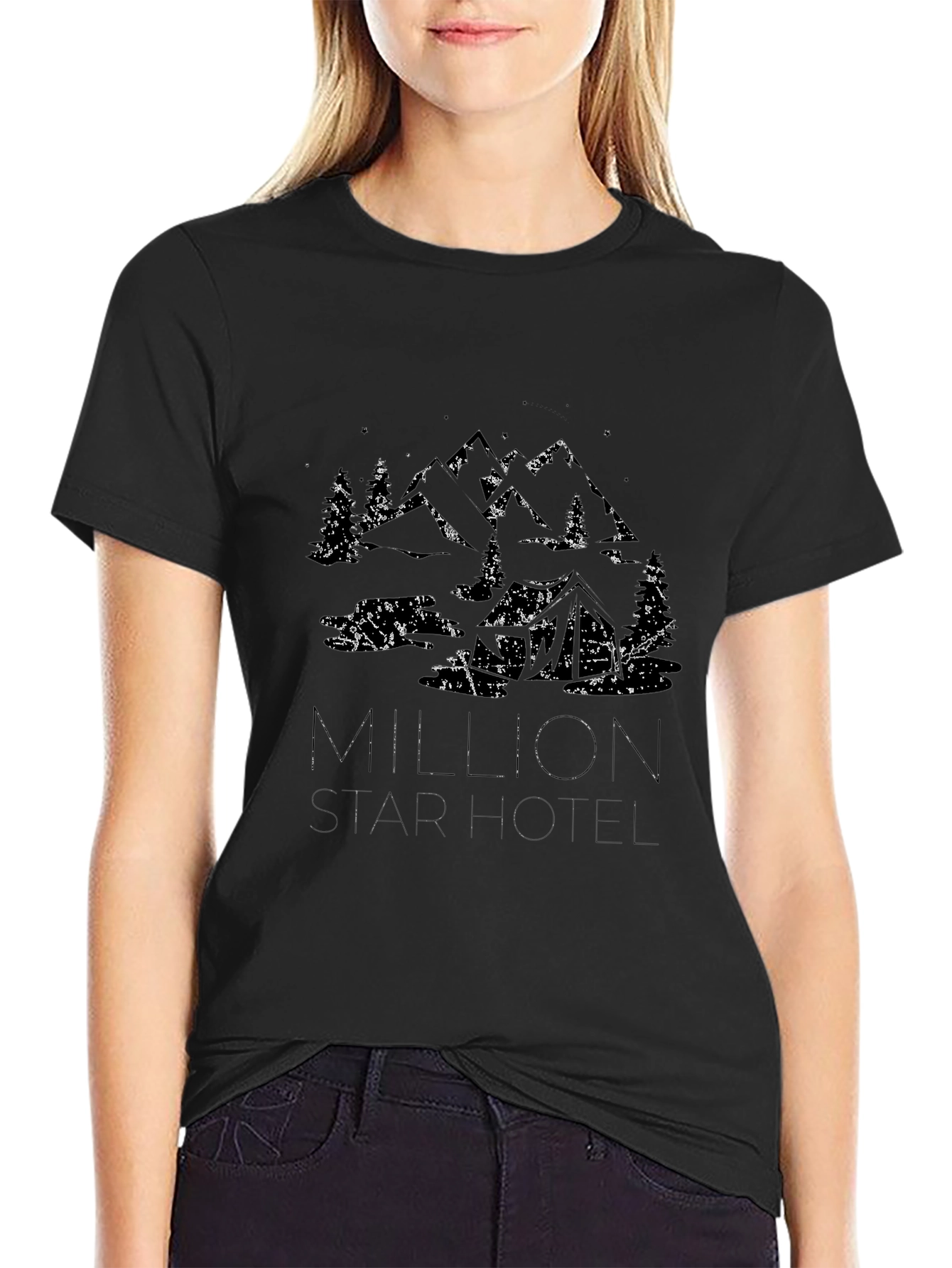 Million Star Hotel Graphic Tee - Black