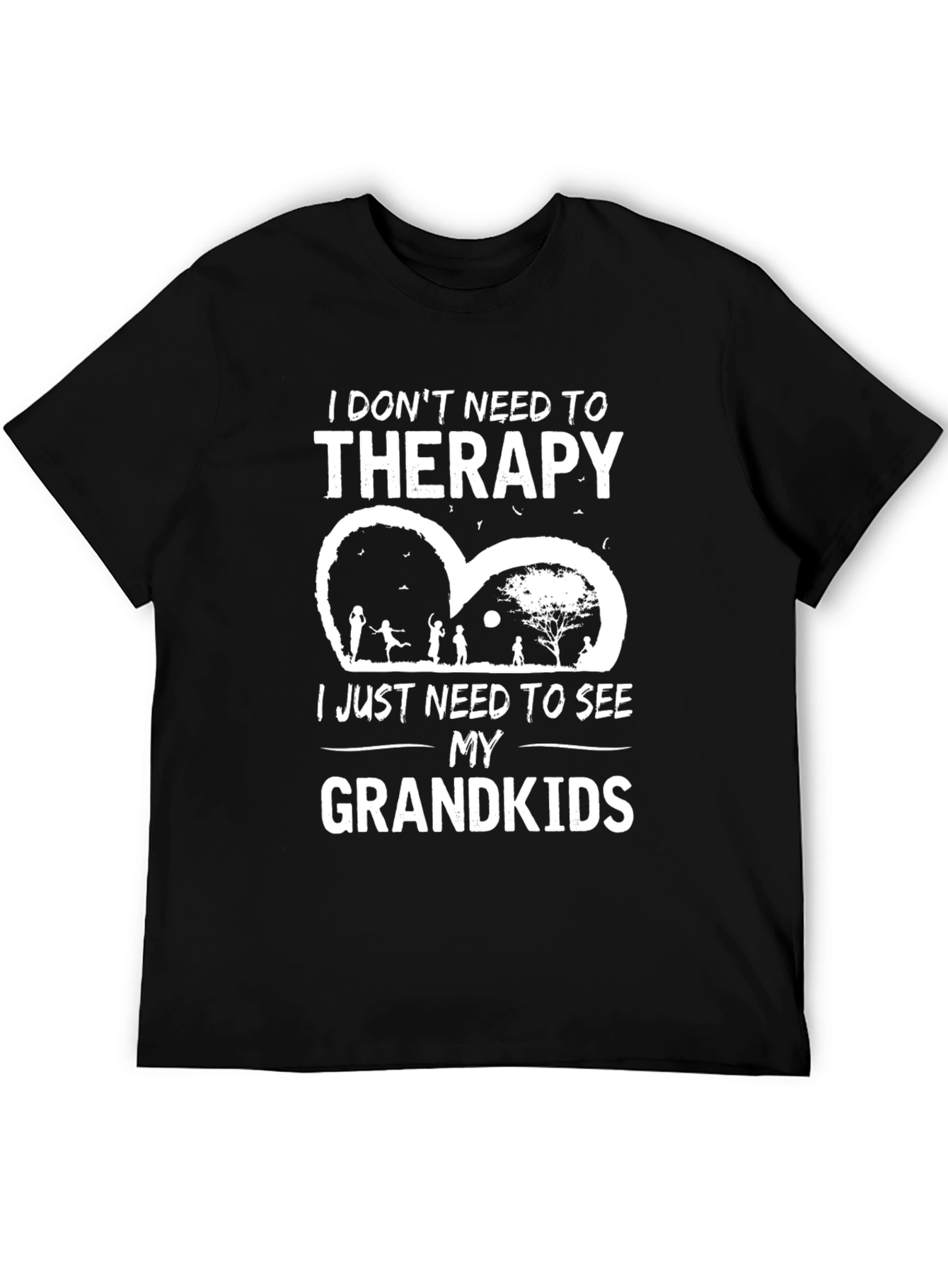 Grandkids Therapy Black Cotton Graphic T-Shirt