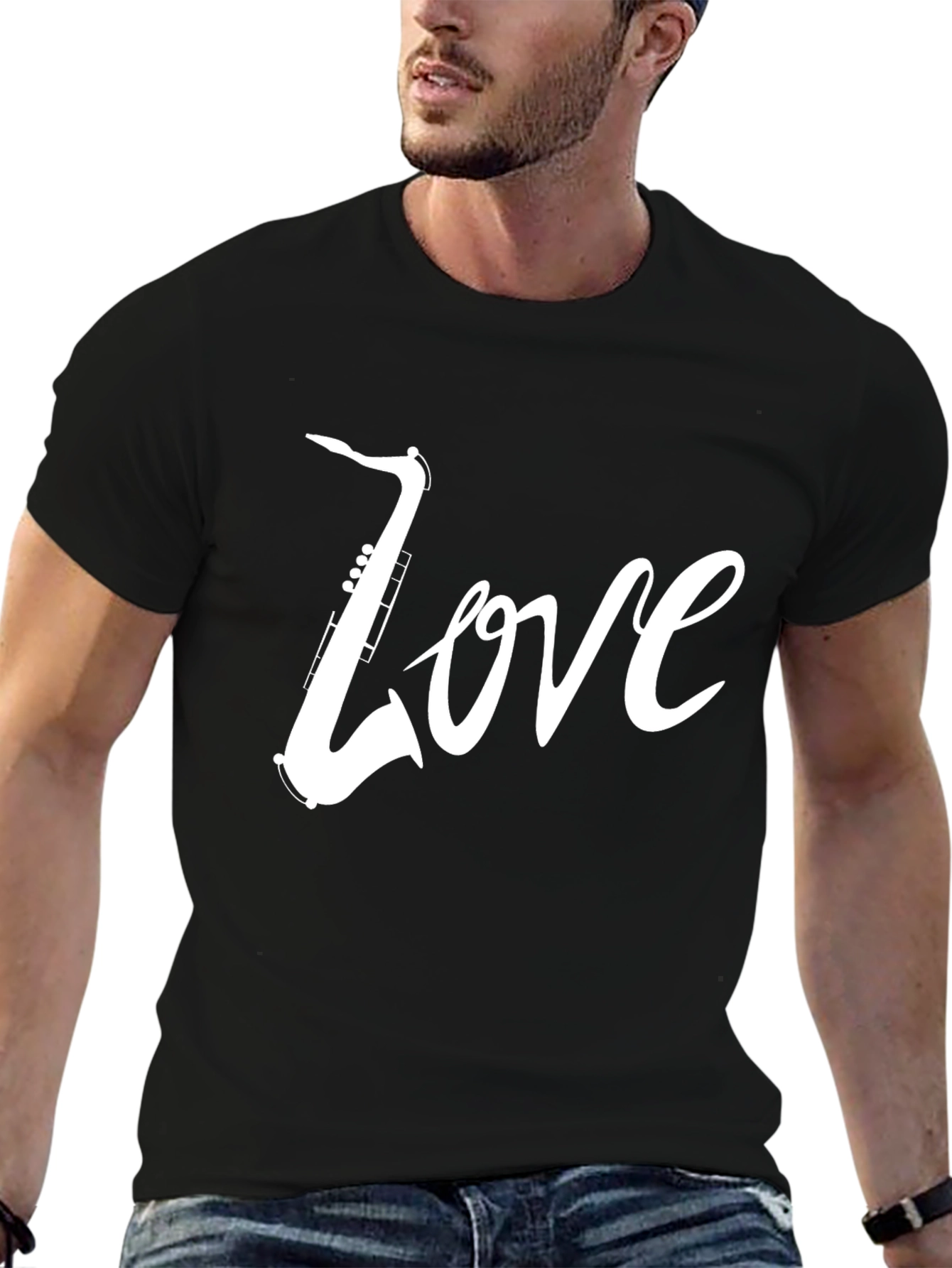 Saxophone Love Tee - Cool Graphic Music Shirt