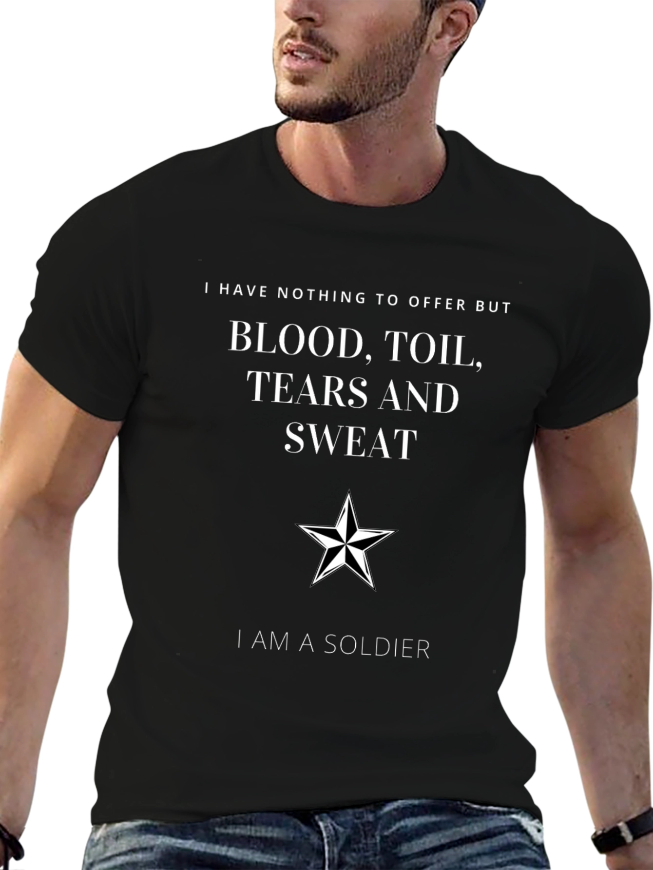 Patriotic Soldier T-Shirt: Blood Toil Tears Sweat